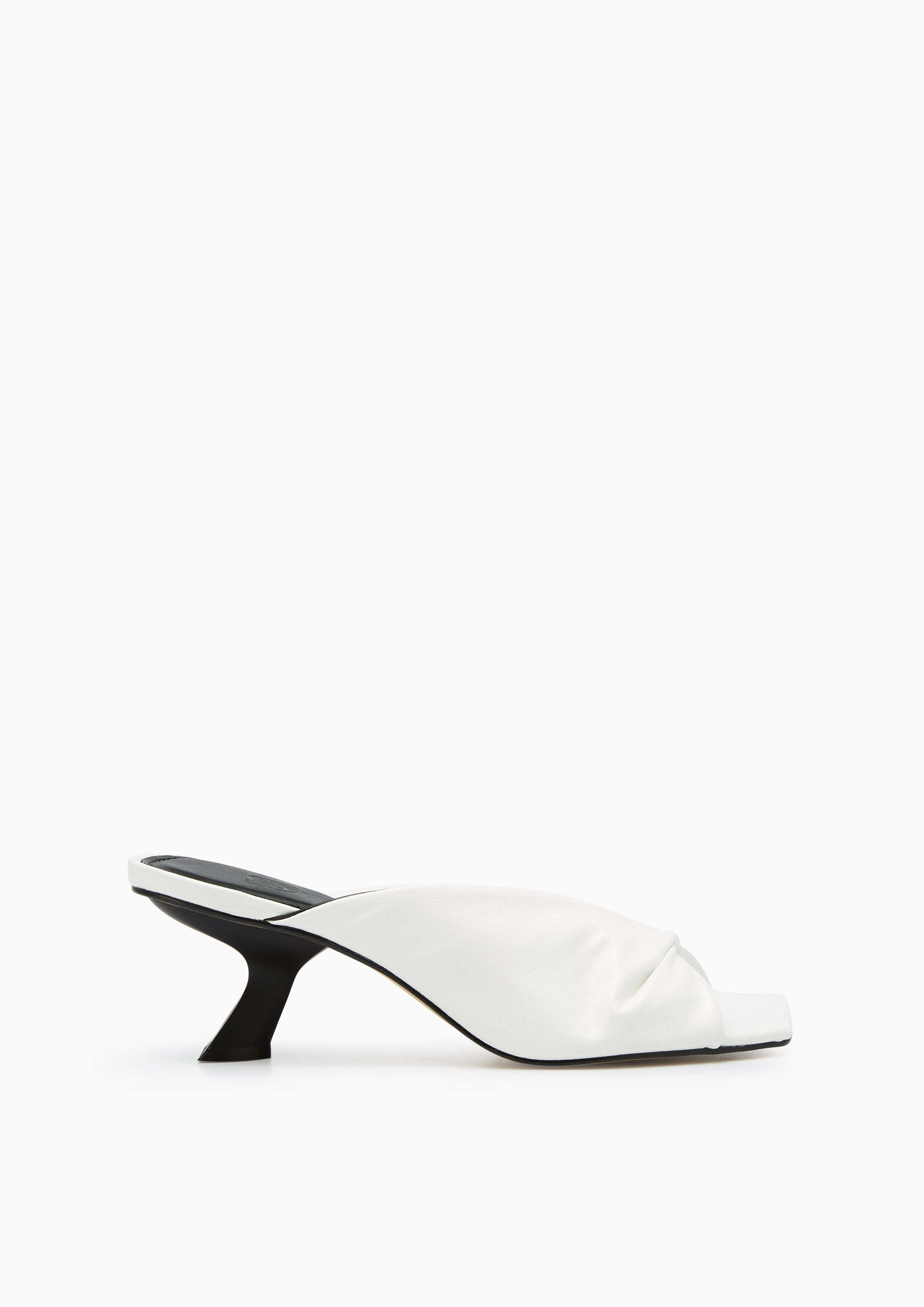 Camille Mid Heeled Sandals White