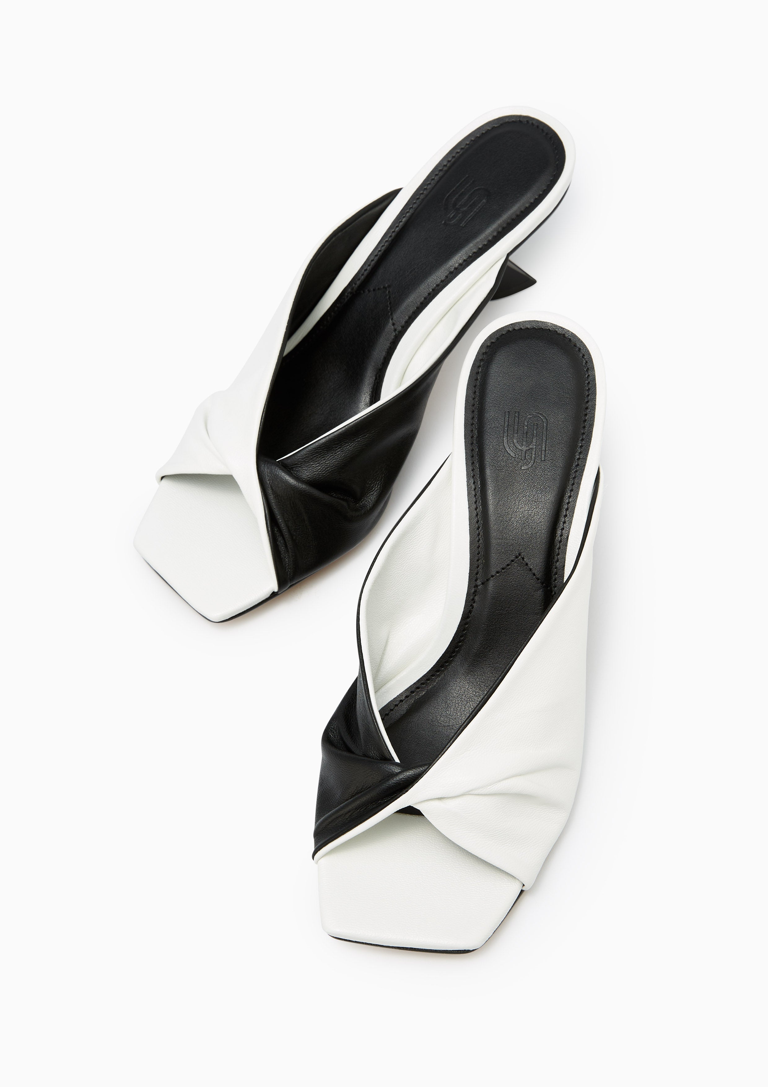 Camille Mid Heeled Sandals White