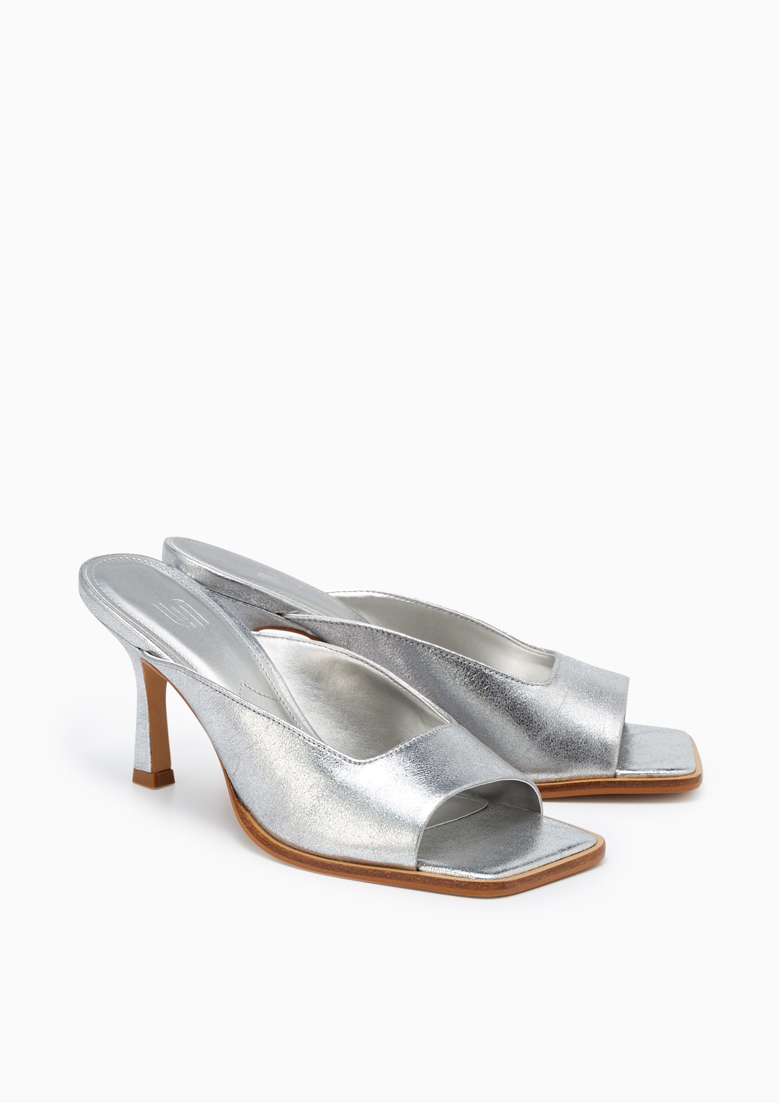 Cassie High Heeled Sandals Silver