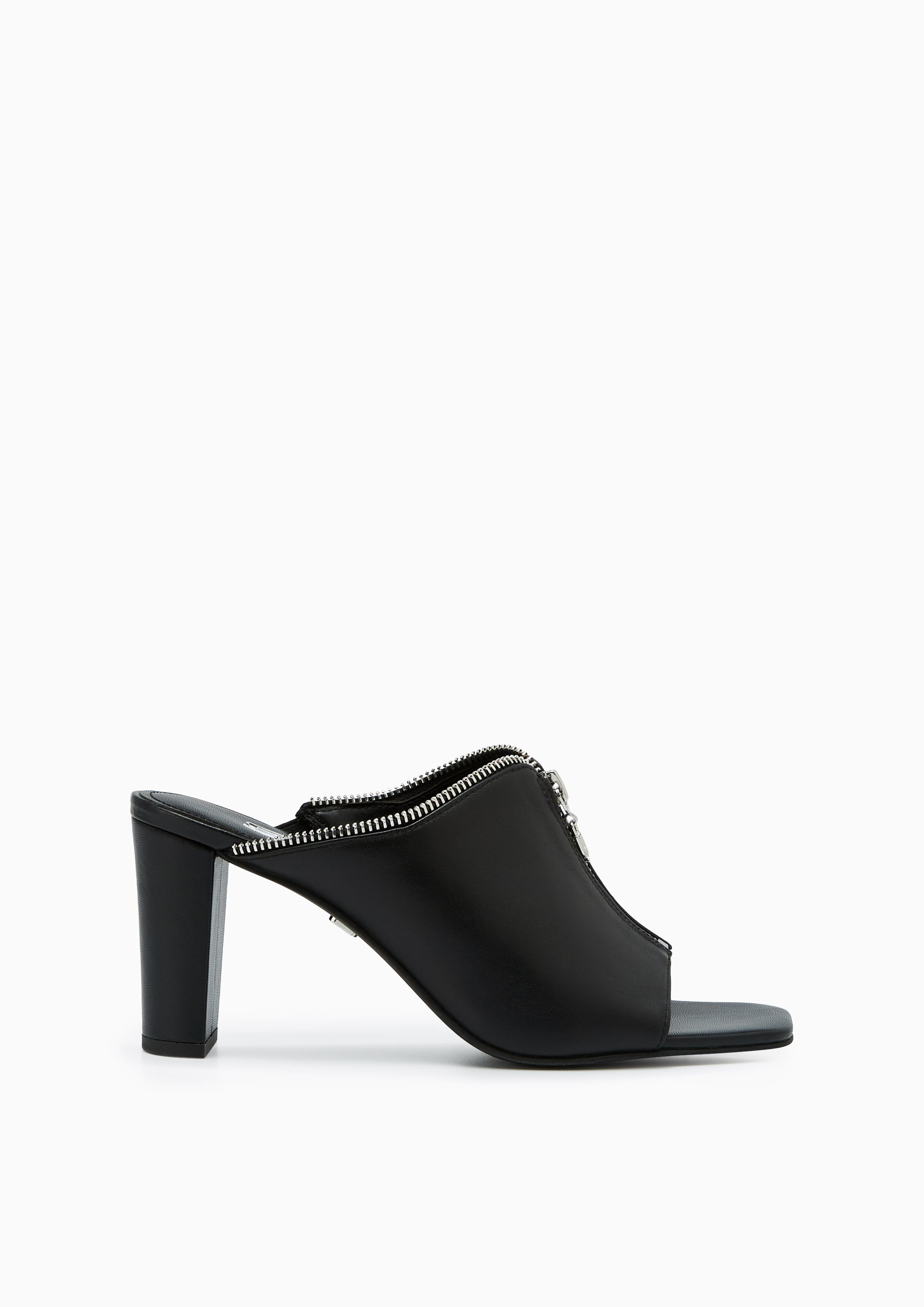 Jayden Infinite Zip Detail Mules Black