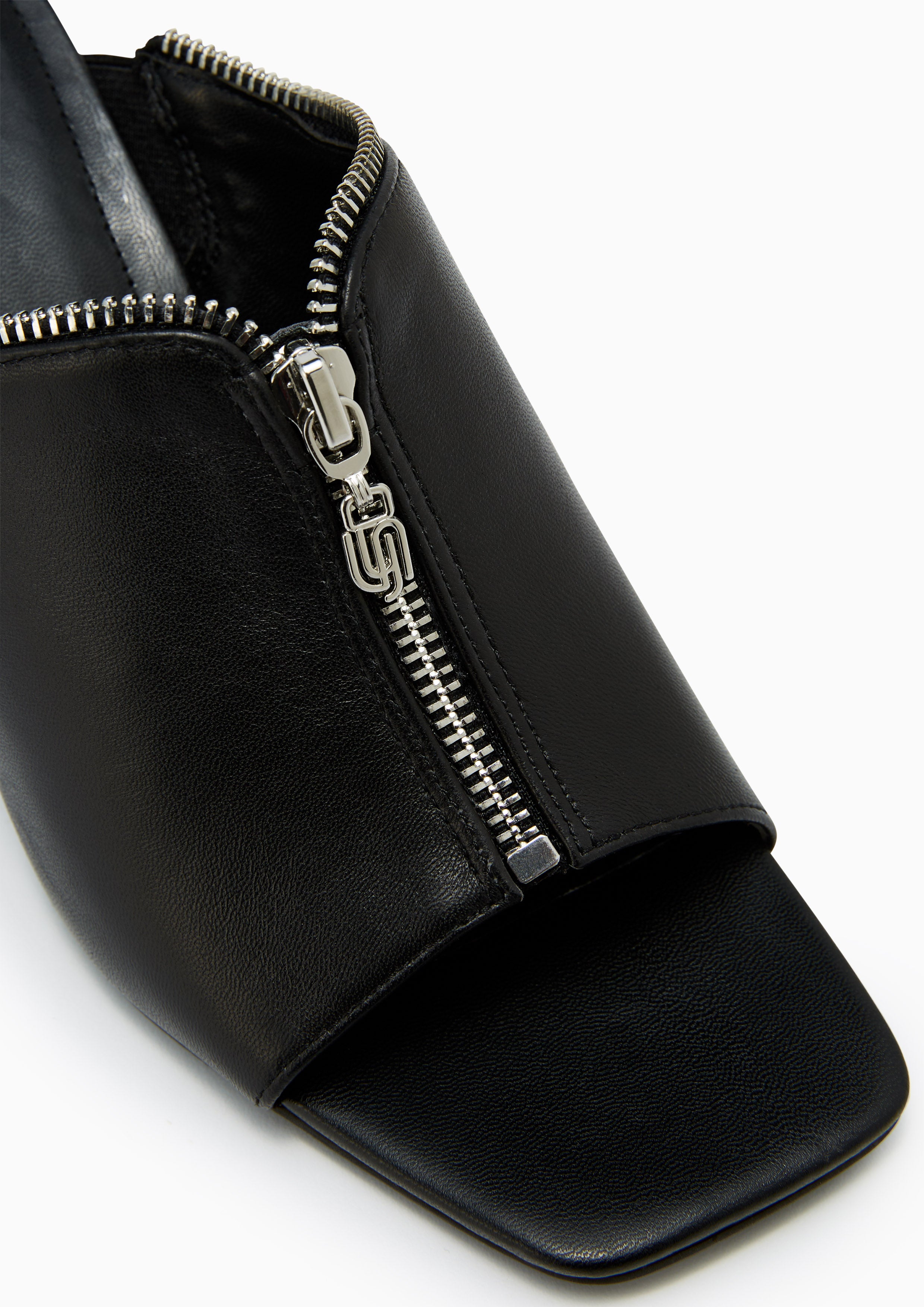 Jayden Infinite Zip Detail Mules Black