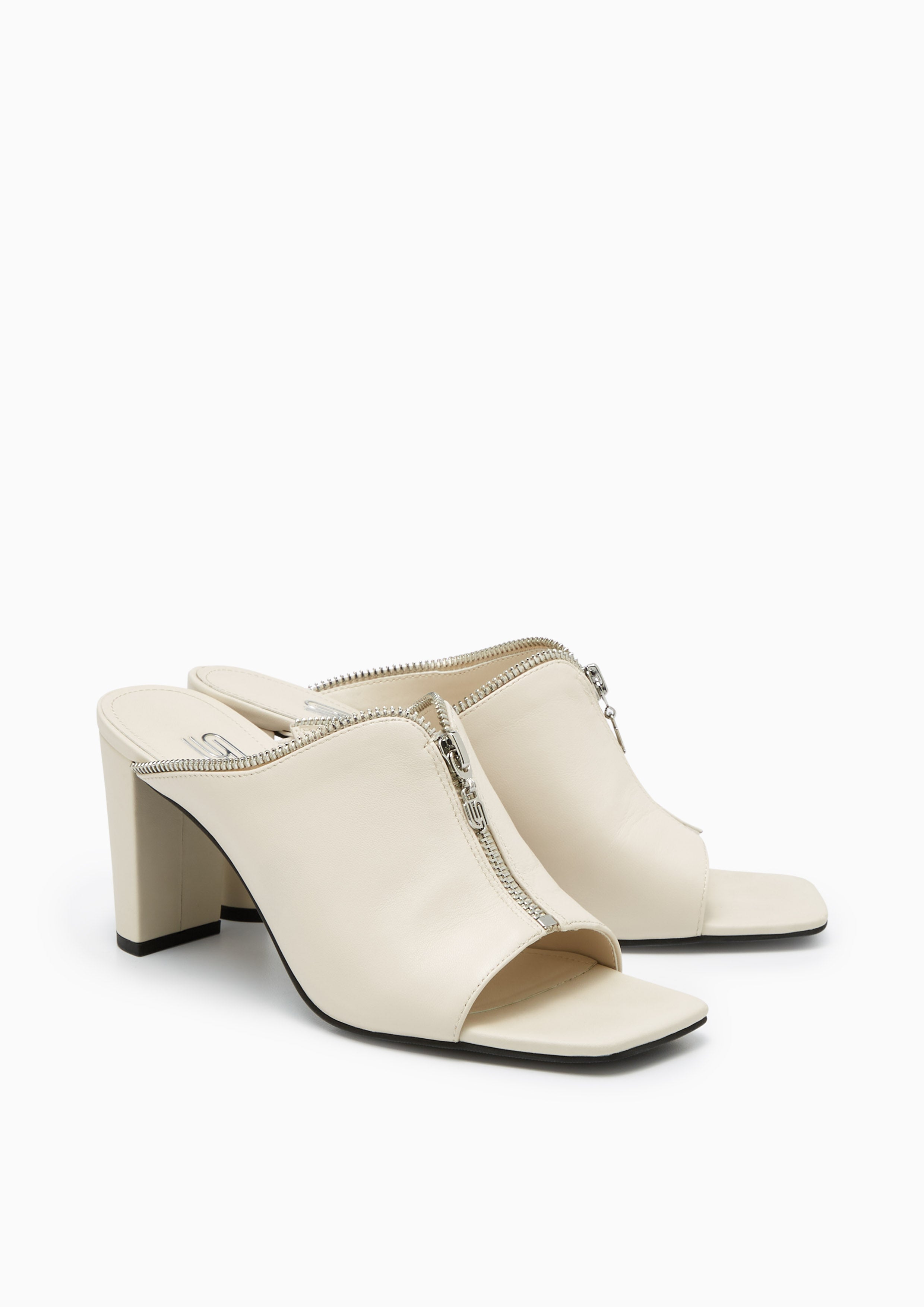 Jayden Infinite Zip Detail Mules White