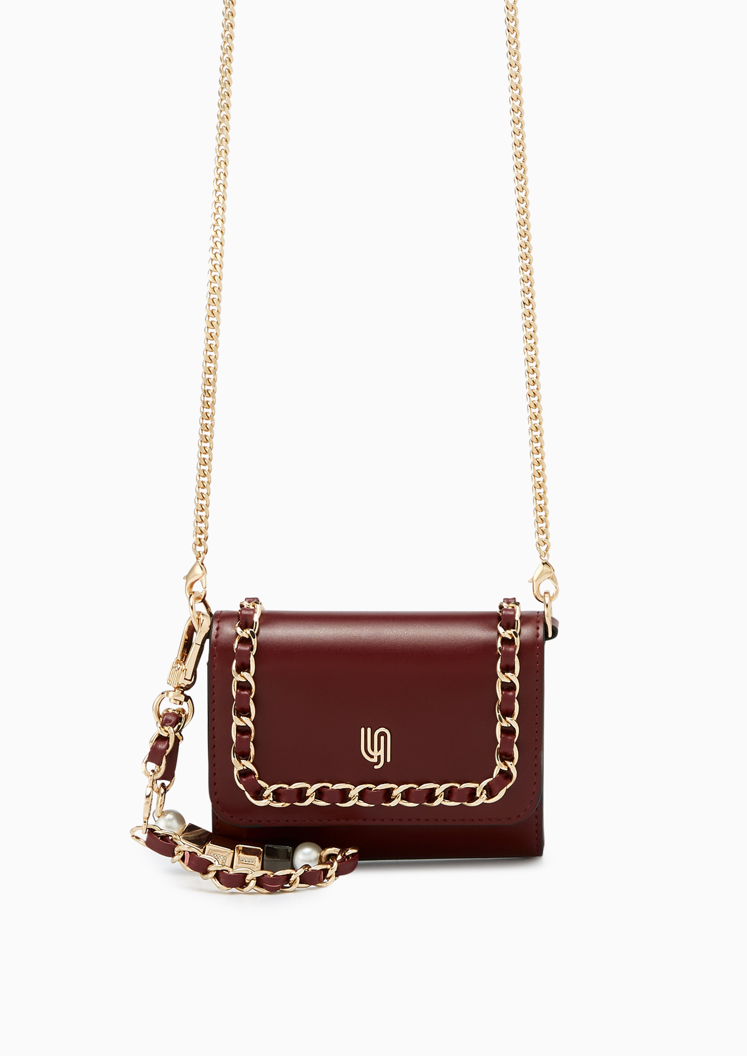 【Lyn】MIKA INF ショートウォレットチェーンバッグ Mika Inf Short Woc Dark Red : ร้านลินออนไลน์อย่างเป็นทางการ