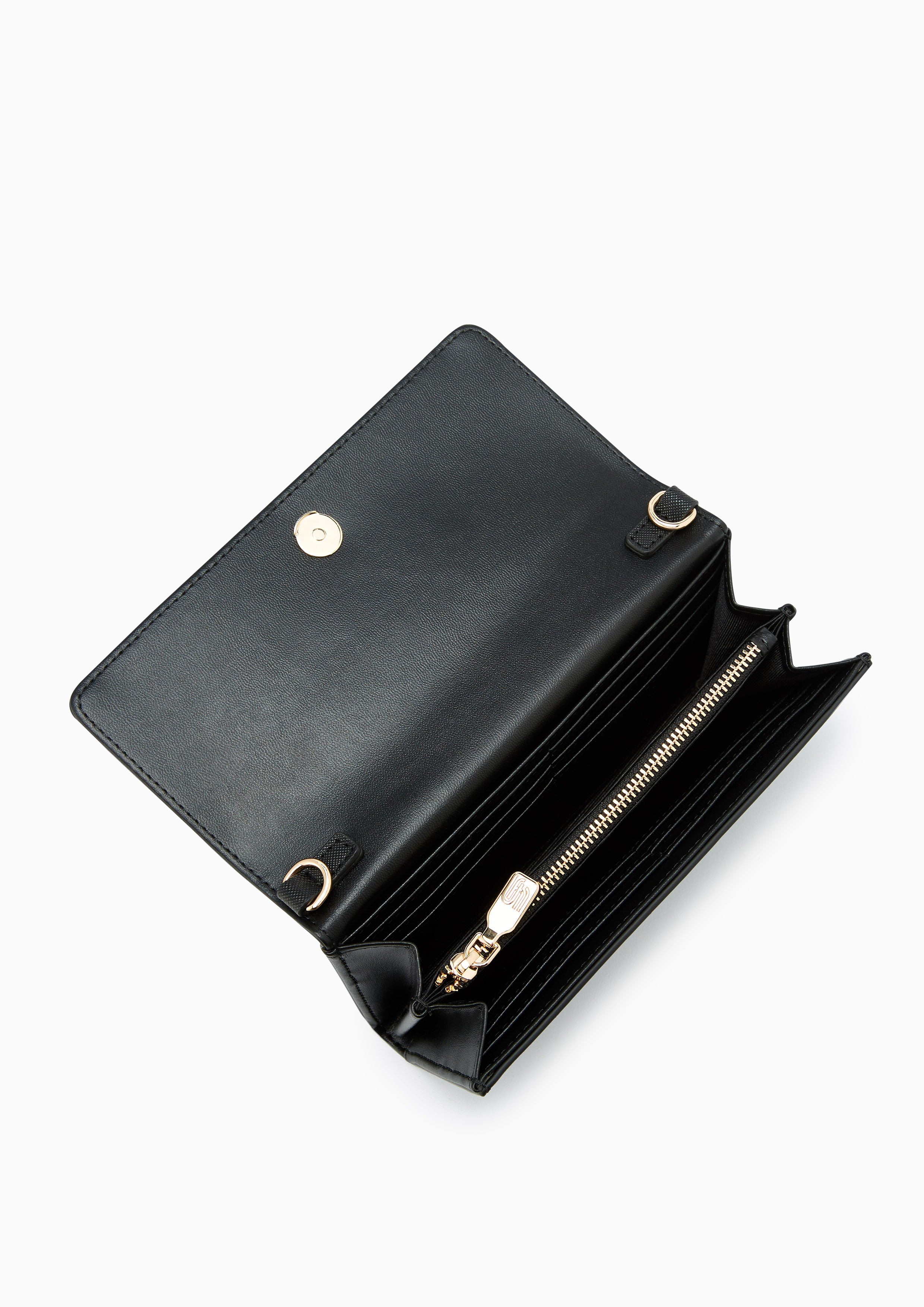 Maddie Long Wallet On Chain Printed Black