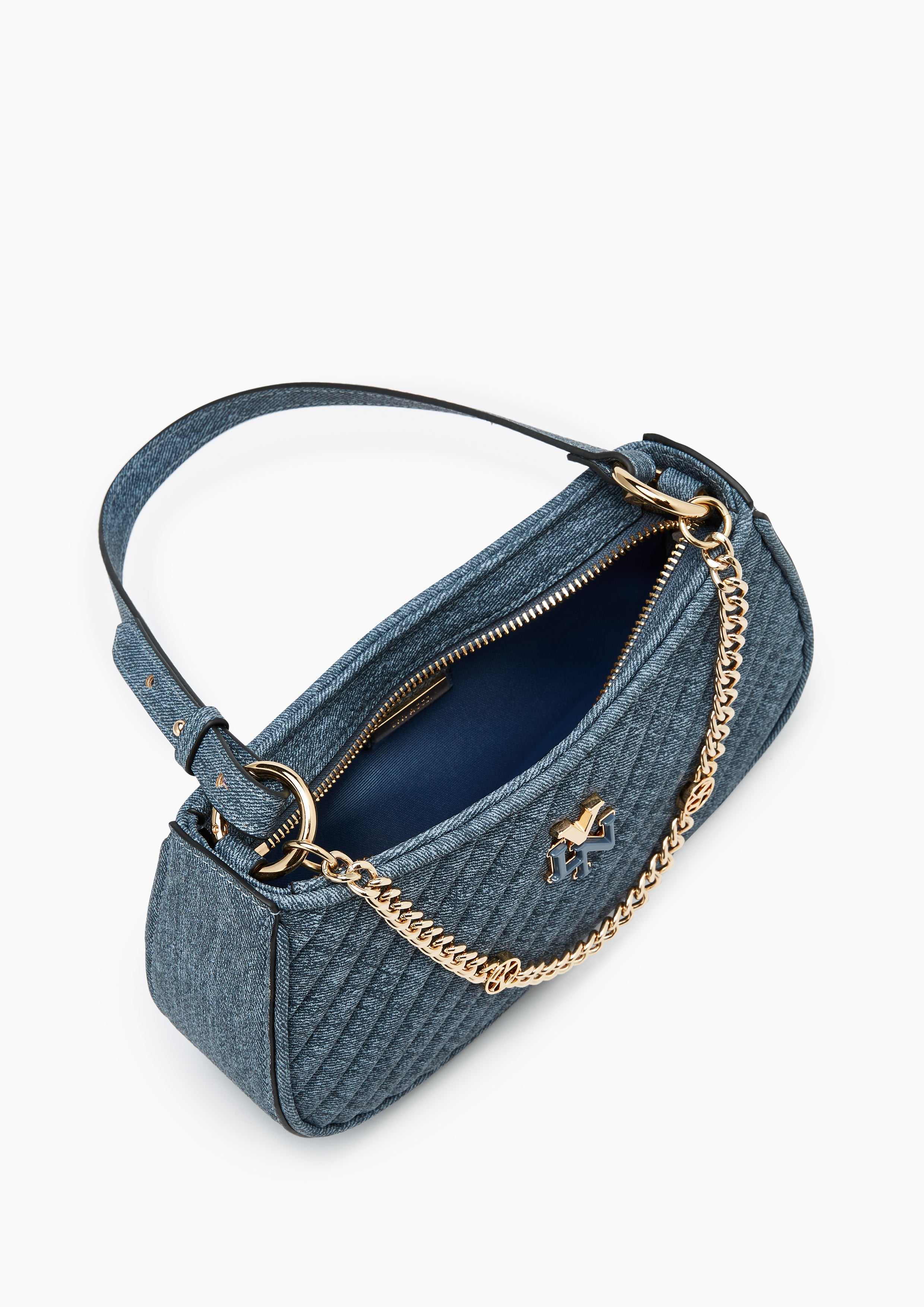 Pleat Brighton Shoulder Bag Blue