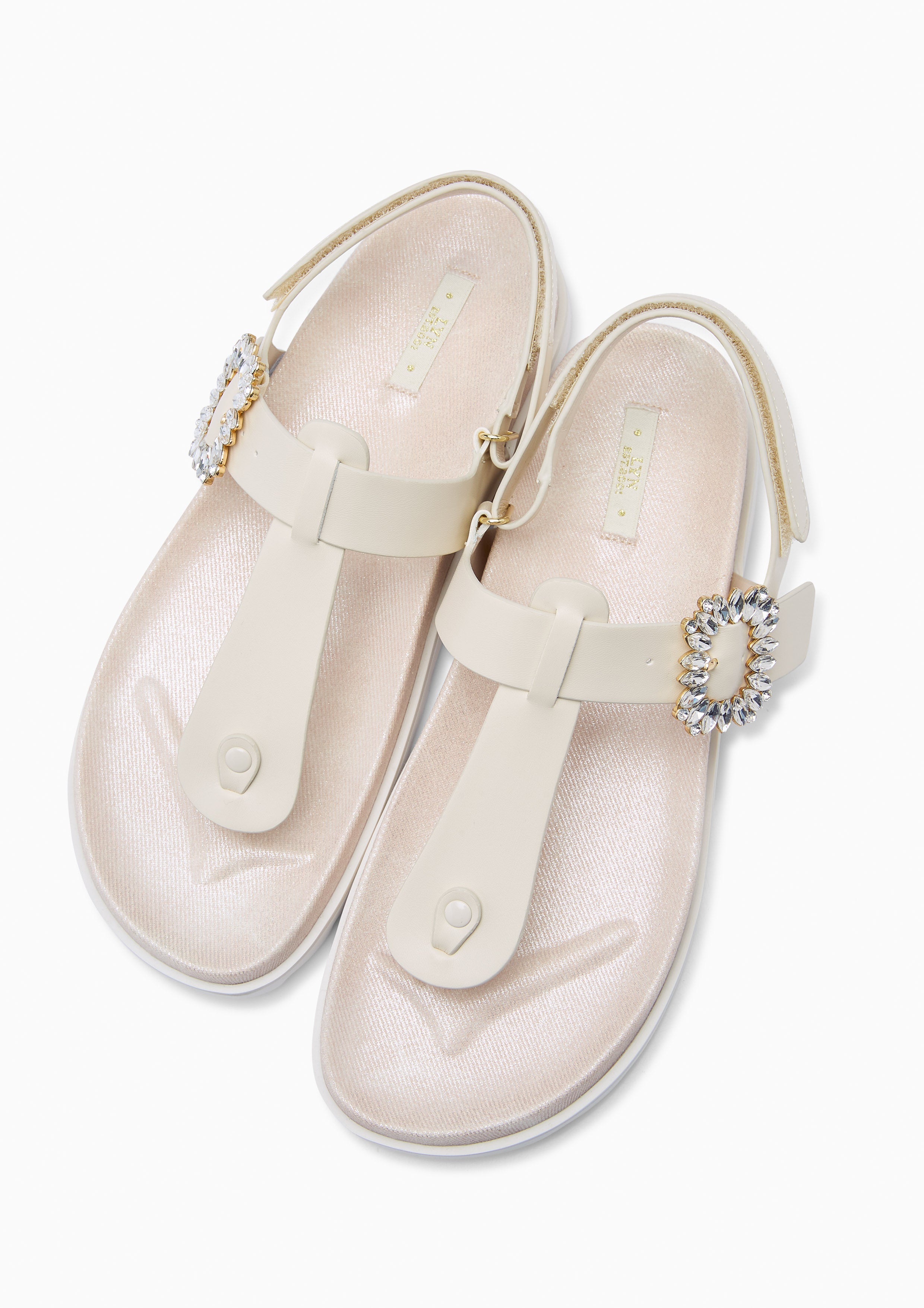 Veeni Thong Sandals Ivory