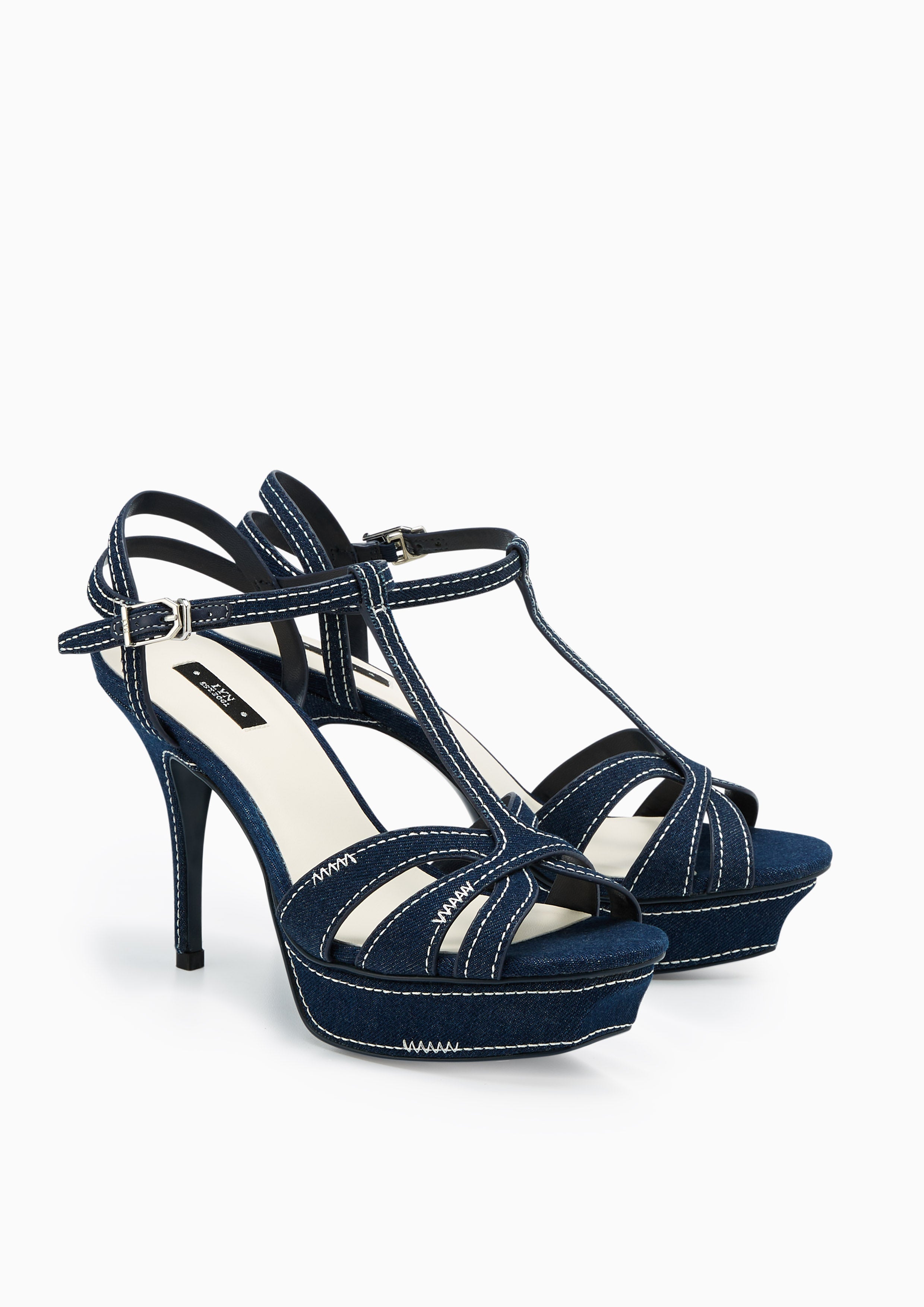 รองเท้าส้นสูงเดนิม Sabella Stitched