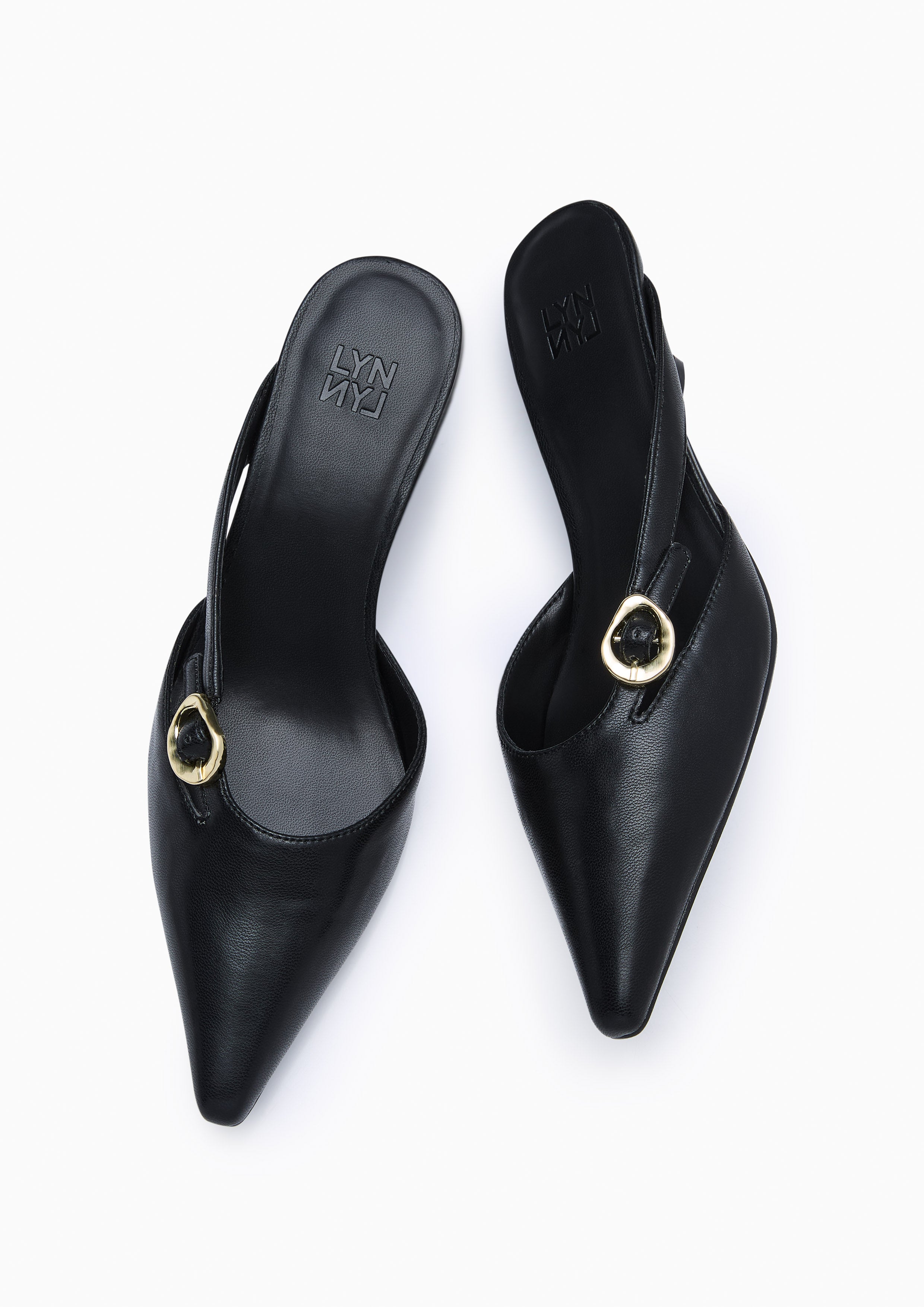 Grazia Pointed Toe Mules Black