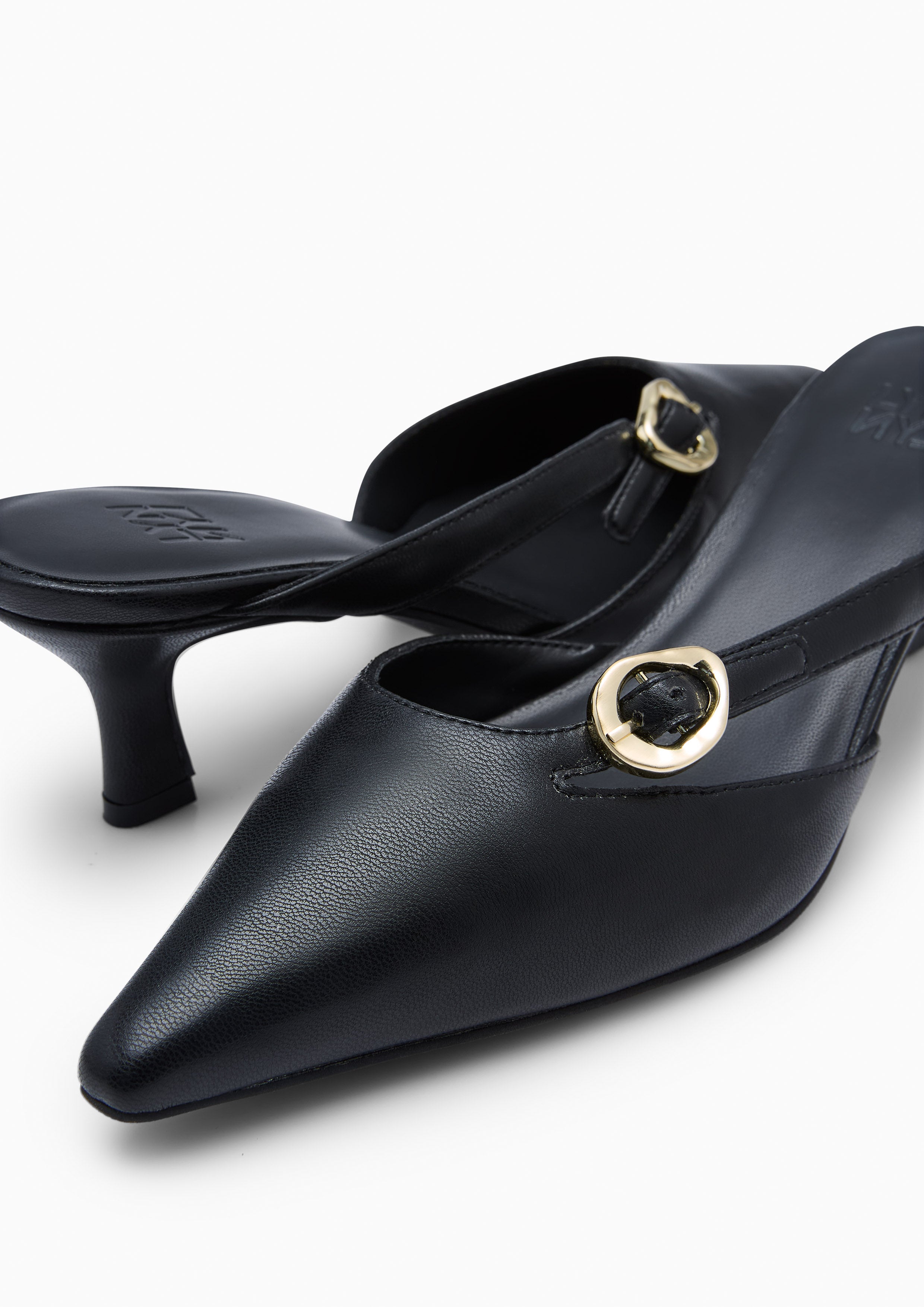 Grazia Pointed Toe Mules Black