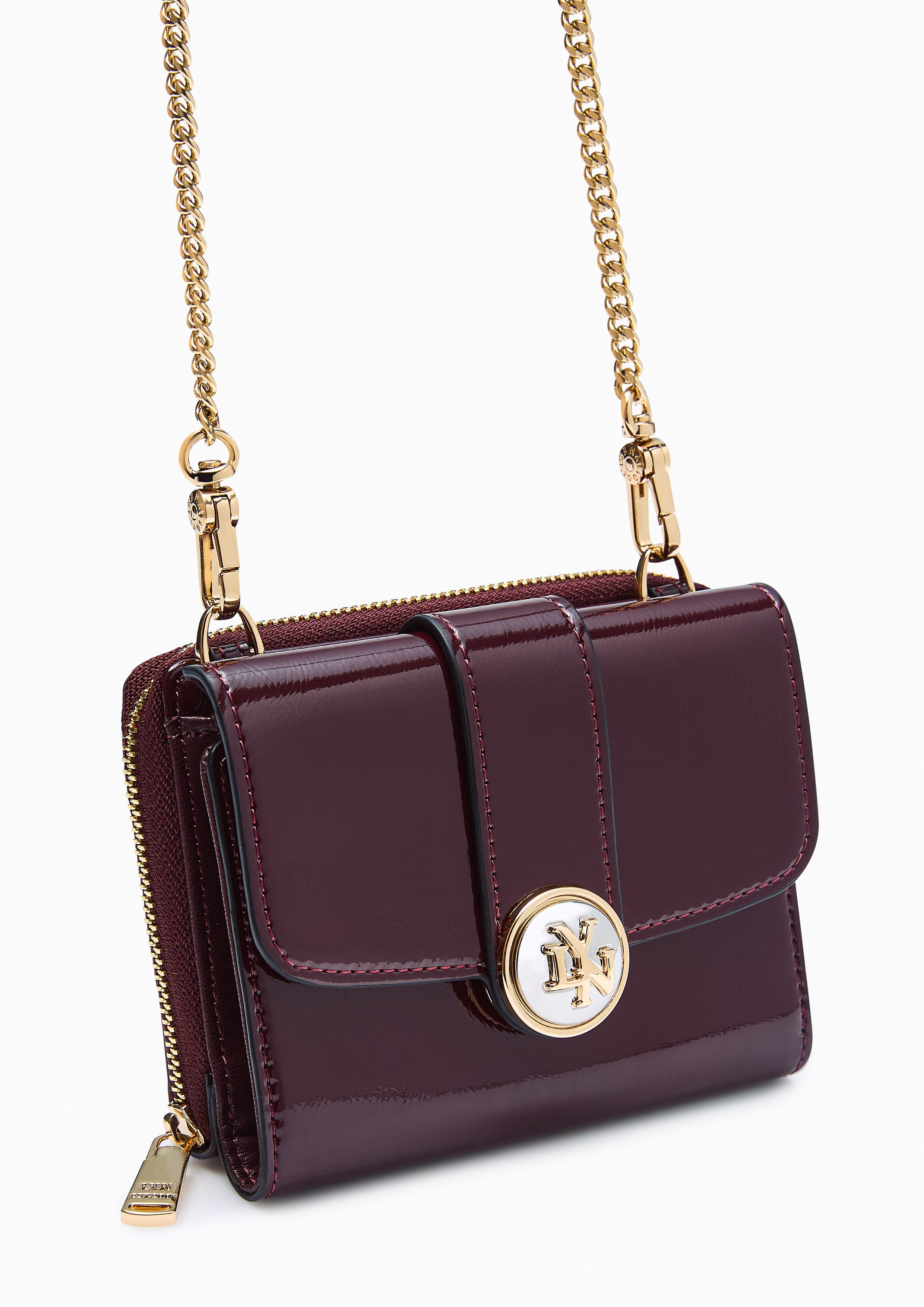 Venus Short Wallet On Chain Dark Red