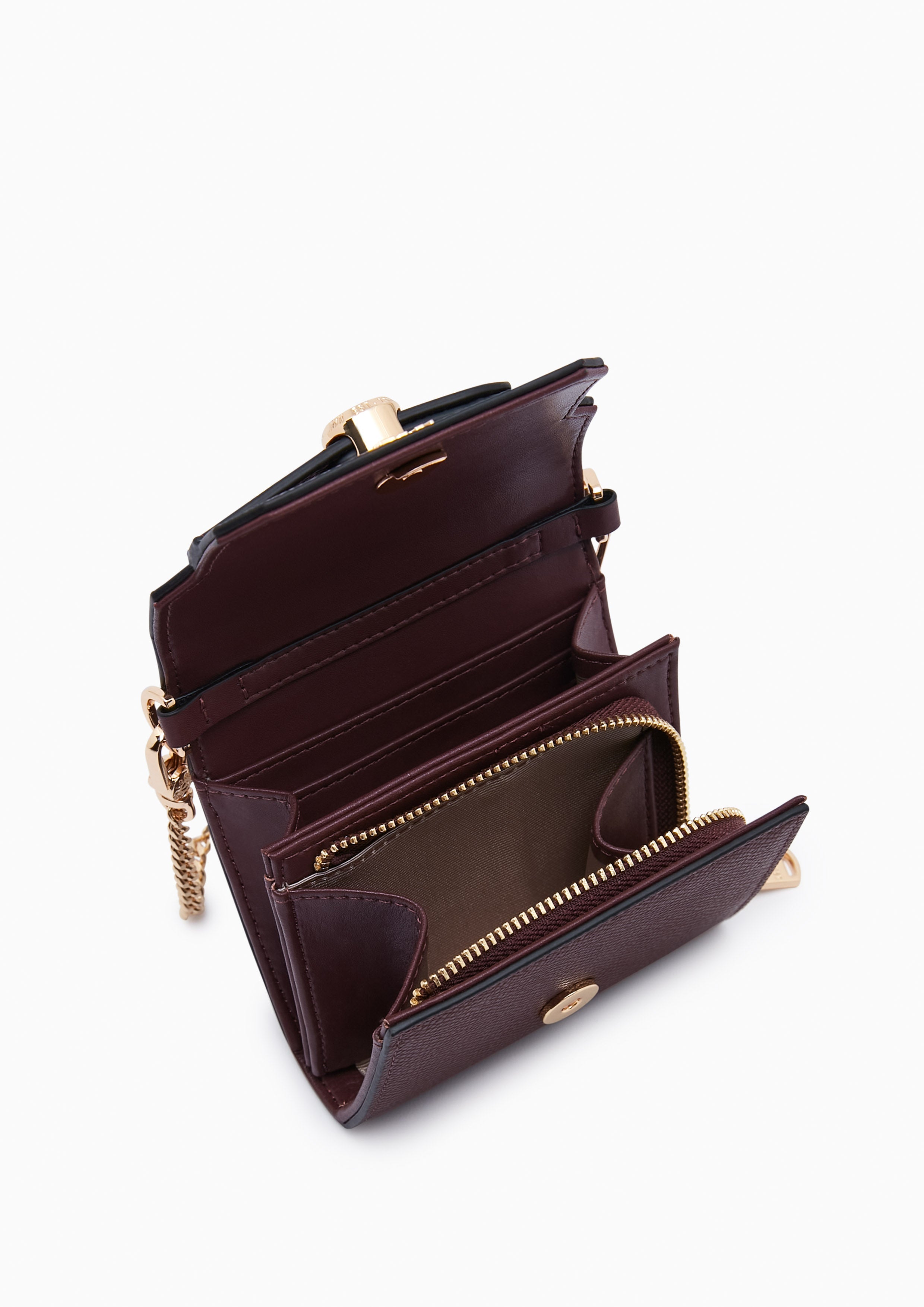 Andera Short Wallet on Chain Dark Red