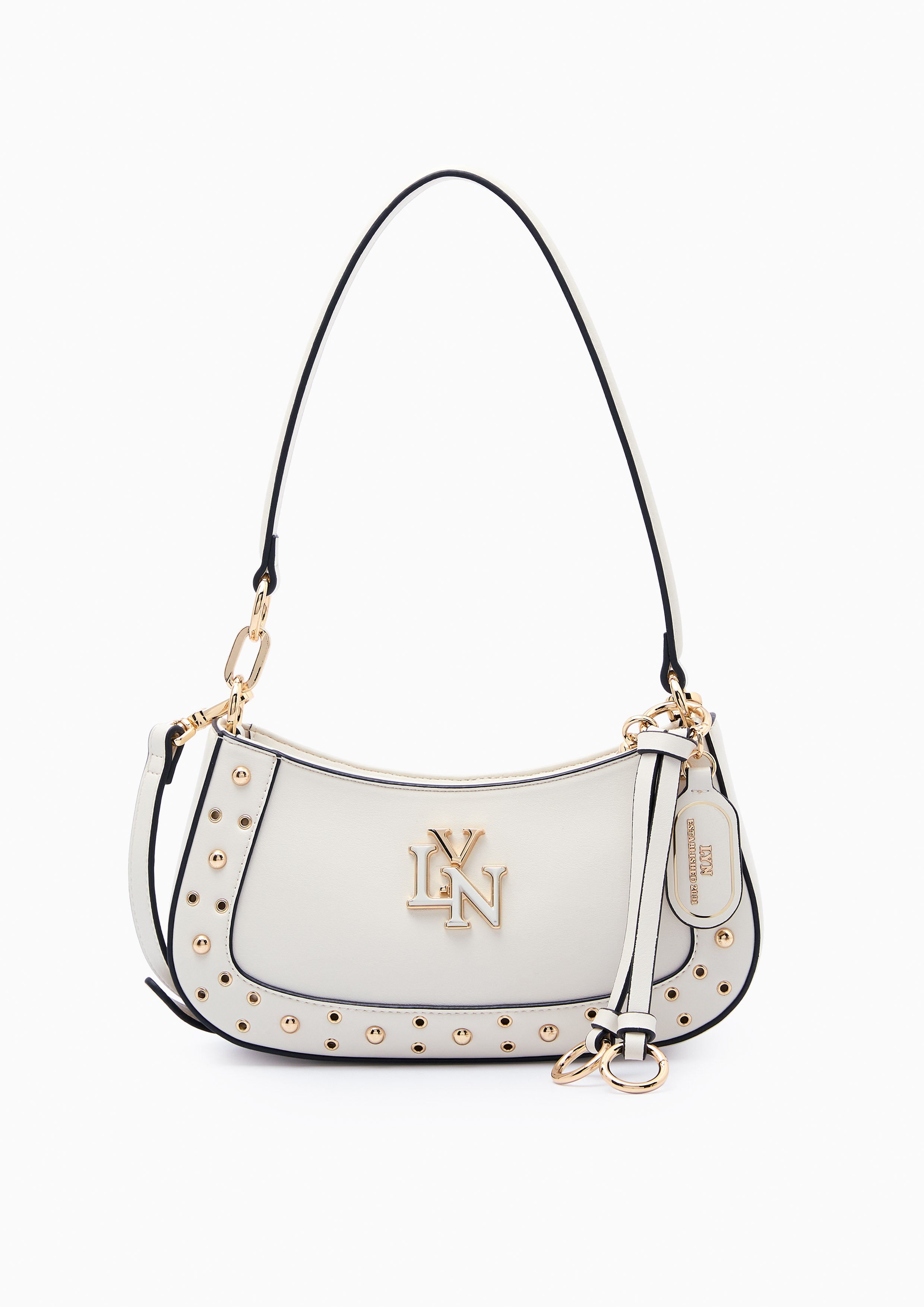 Brighton Rita Stud Shoulder Bag Ivory
