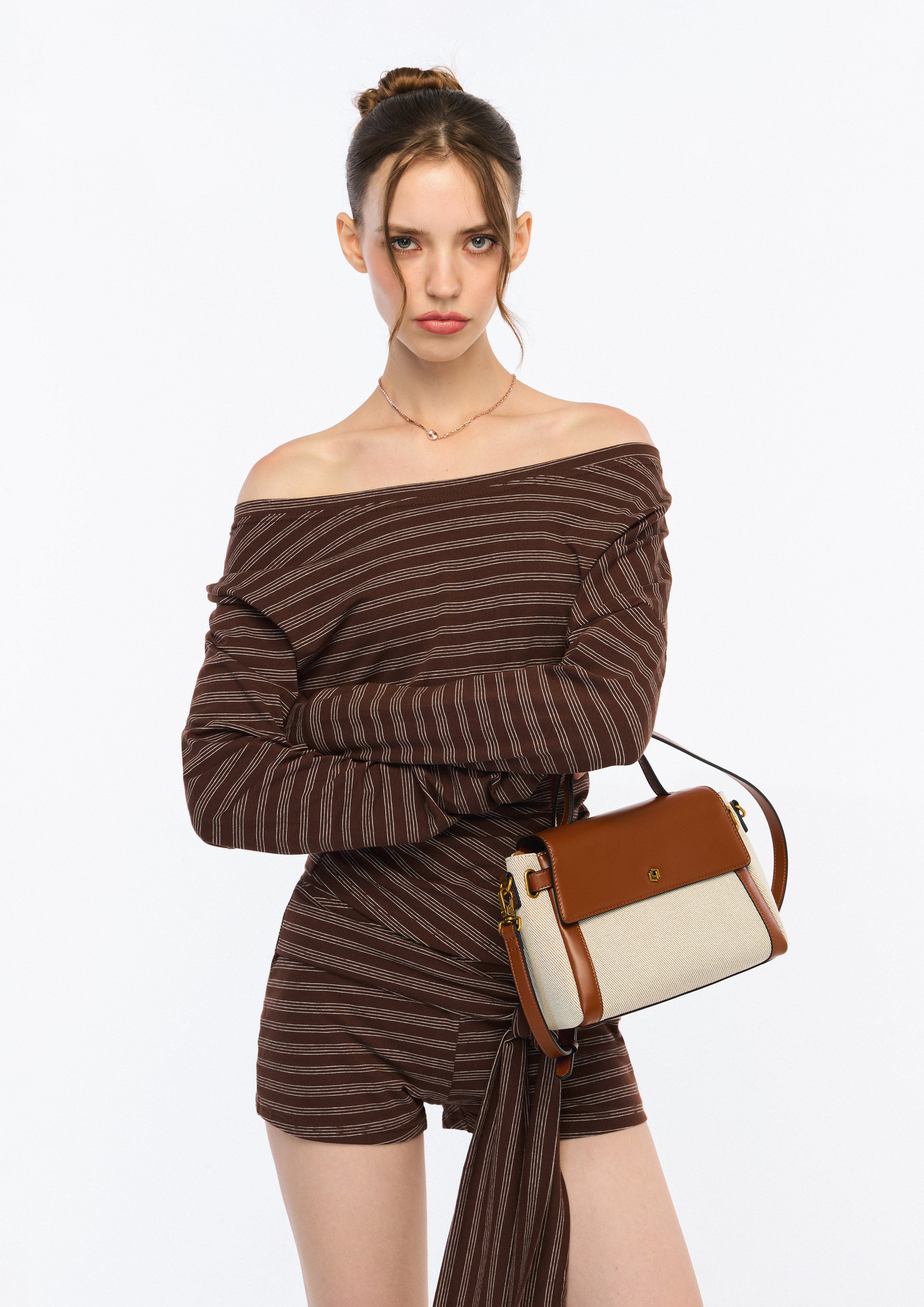 Gem S Top Handle Bag Brown