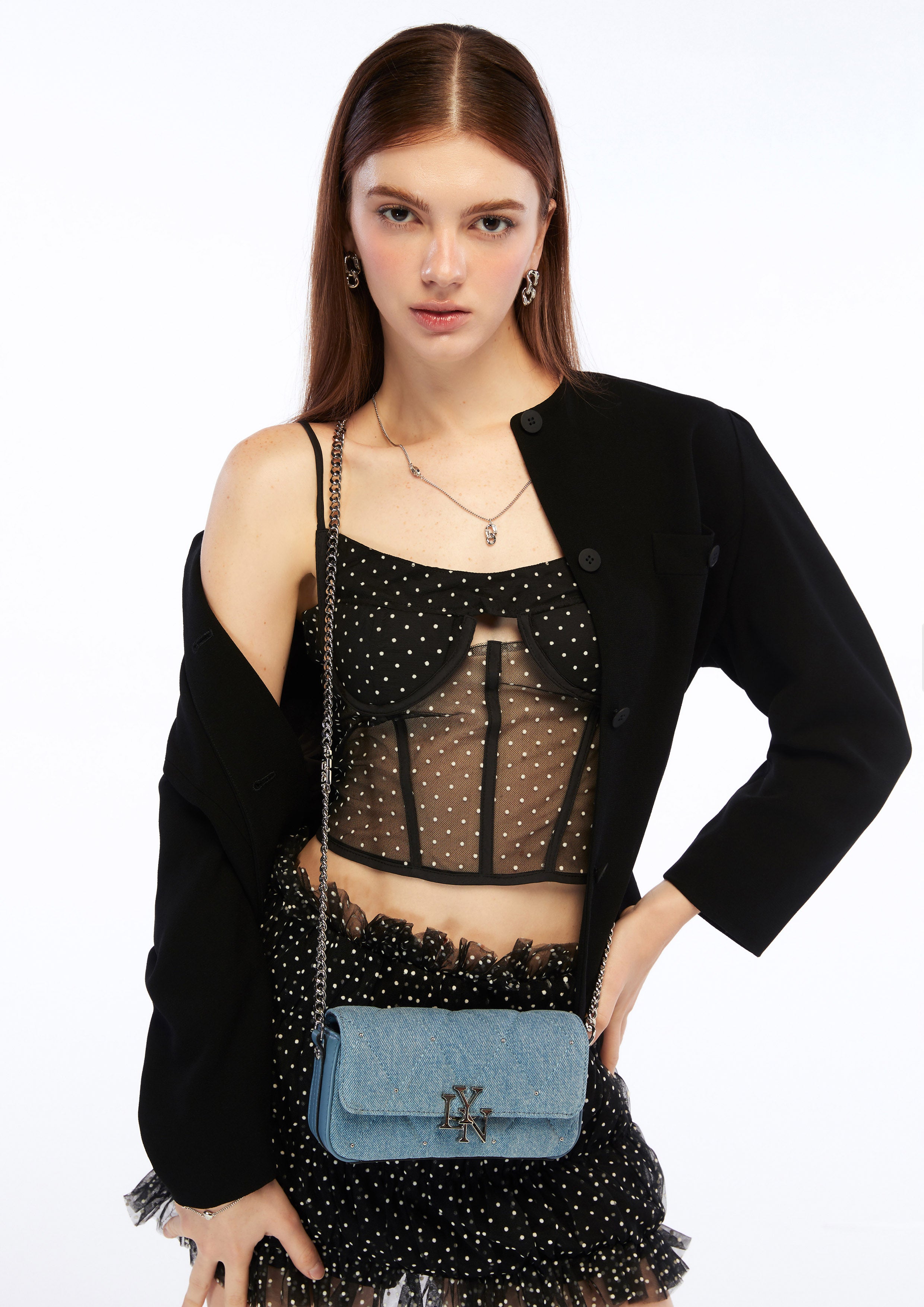 Rexha Denim Crossbody Bag Blue