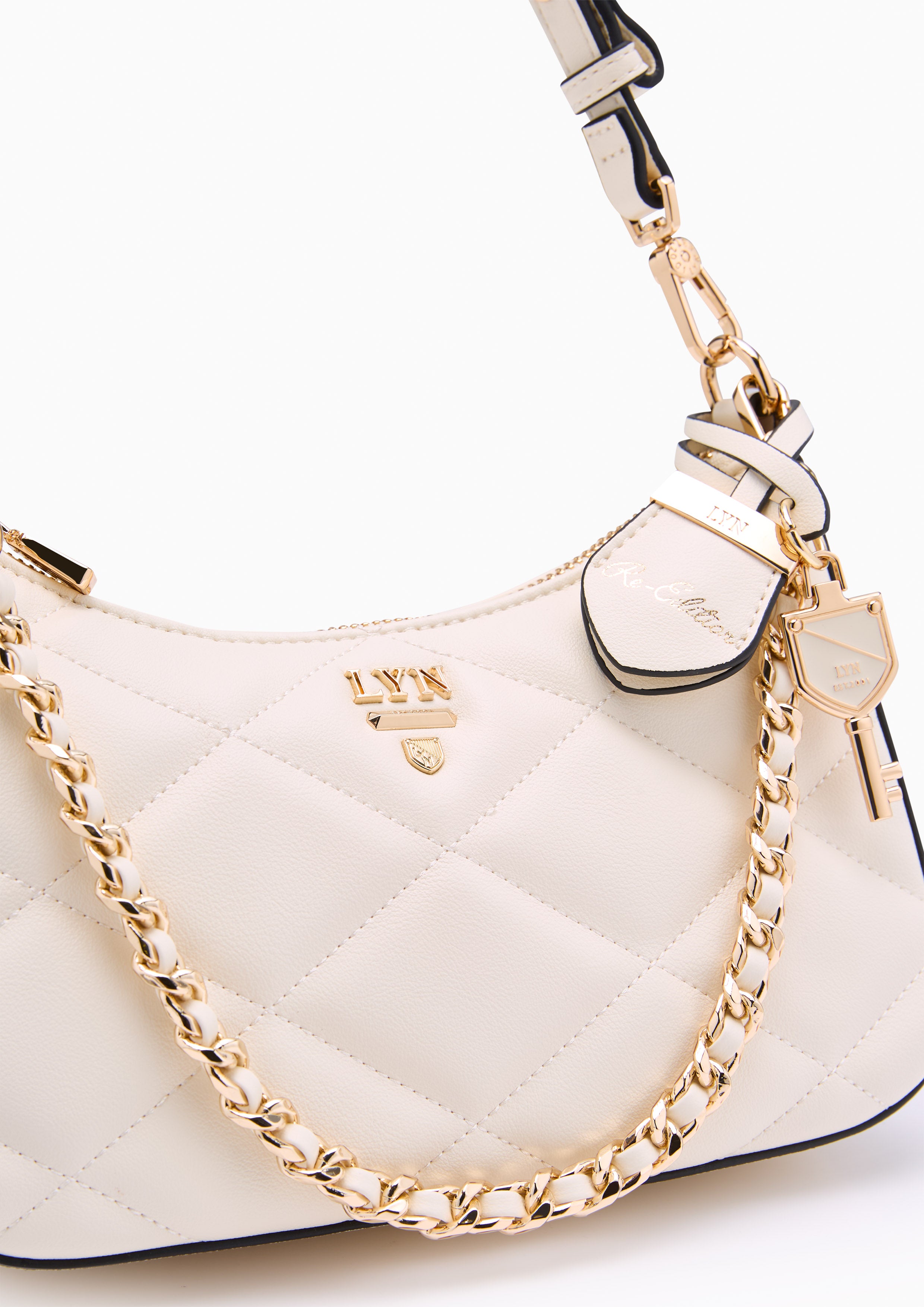 Re-Edit Rosee Quilt S Shoulder Bag Ivory