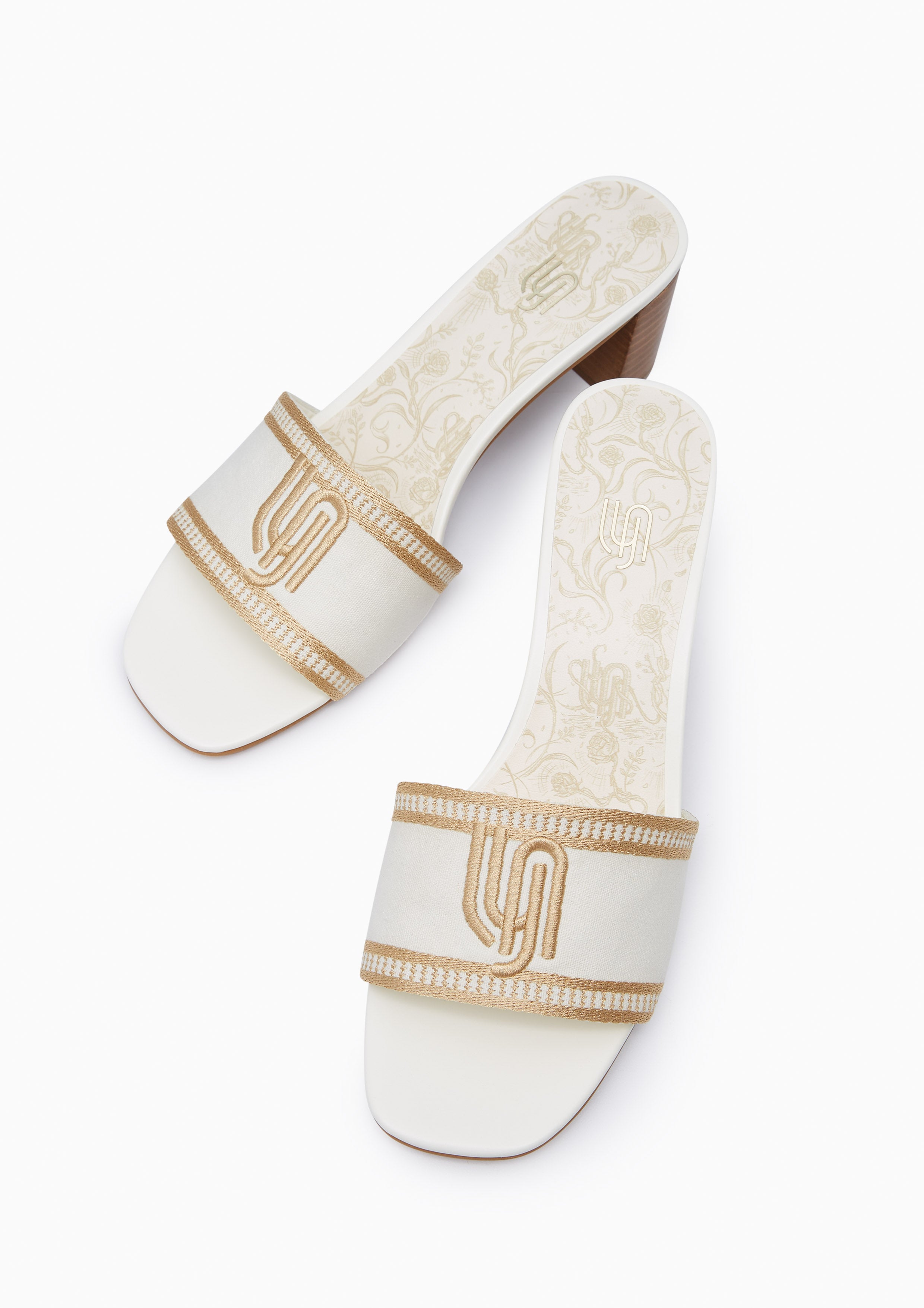 Maiden Mid Stack Infinite Heel Sandals Ivory