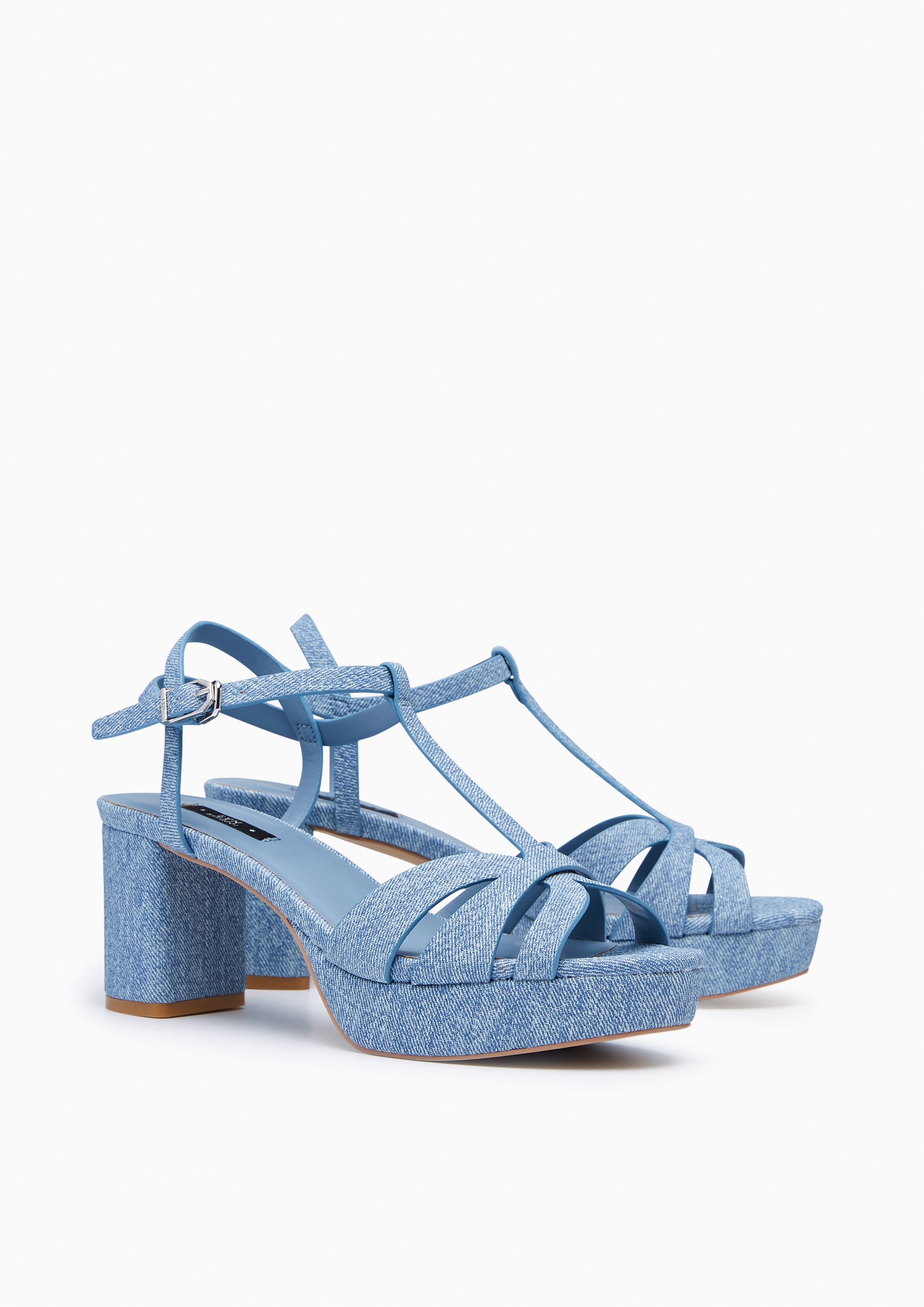 Sabella Mid Denim Heels Blue