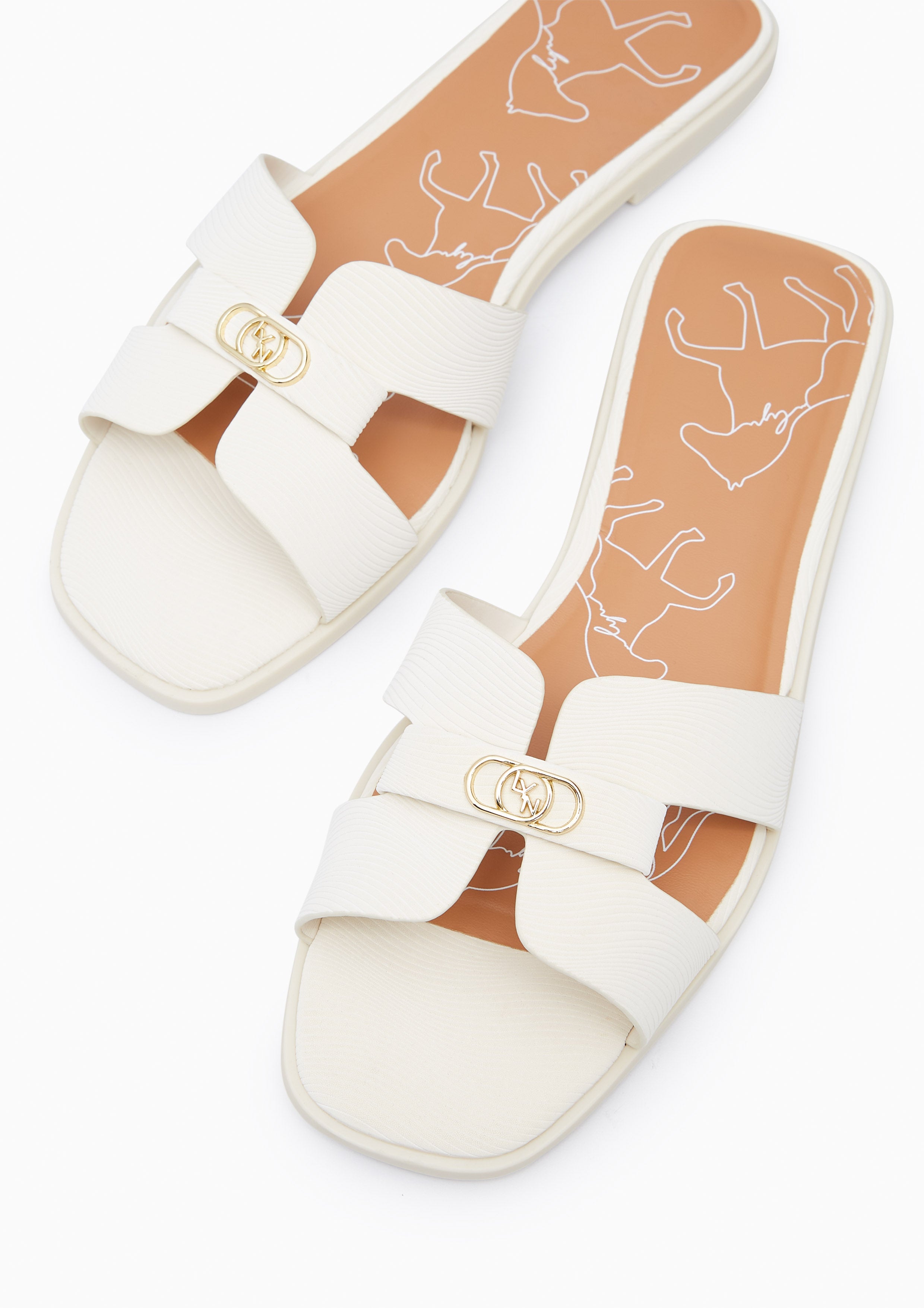 Hey Gallop Flat Sandals Ivory