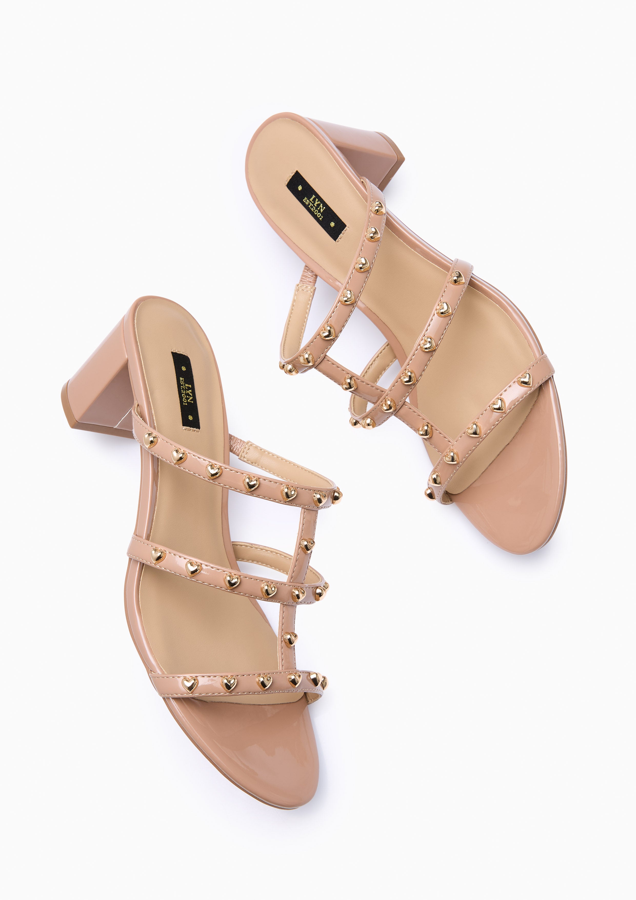 Linda Love Mid Heel Sandals Brown