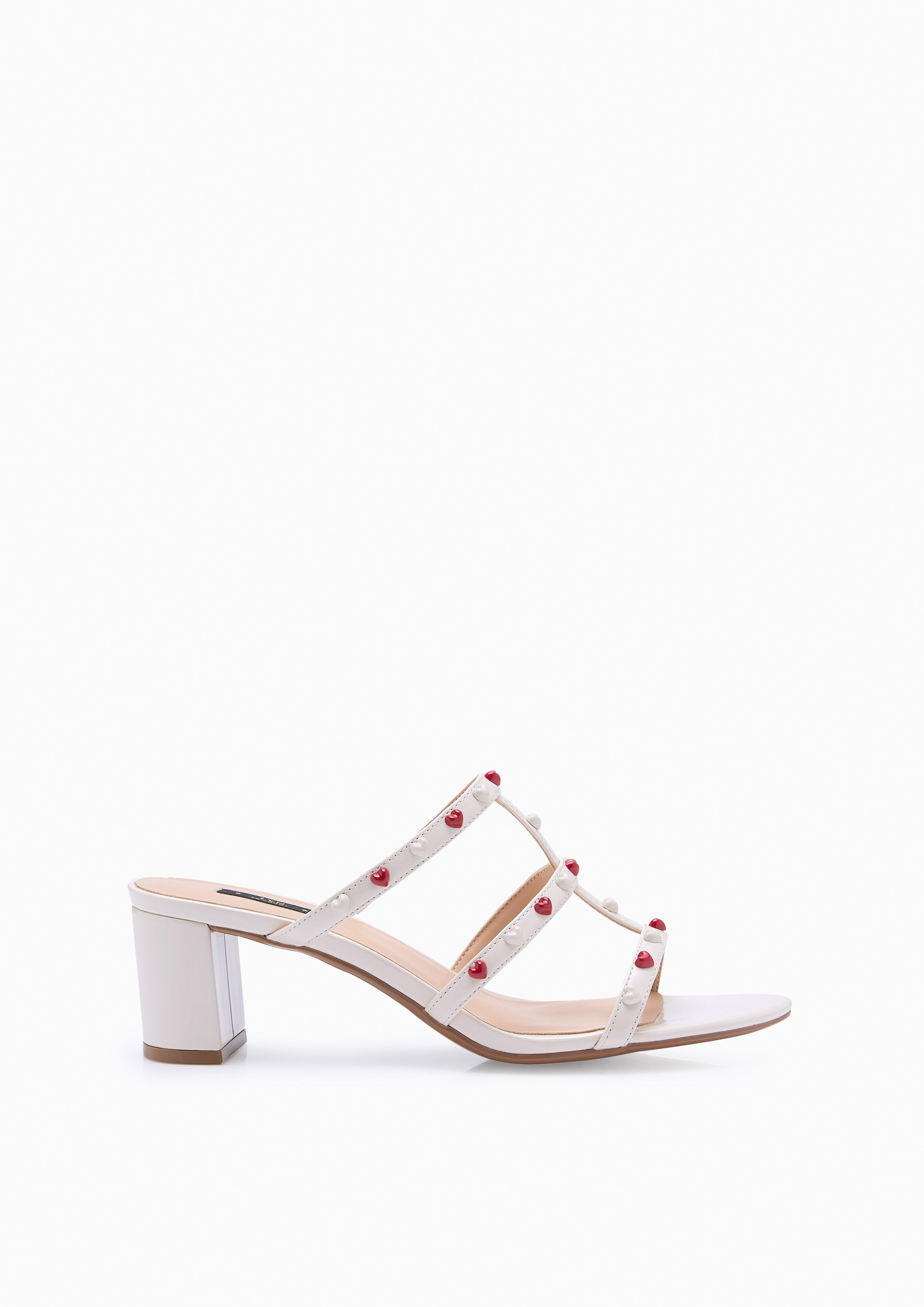 Linda Love Mid Heel Sandals Ivory
