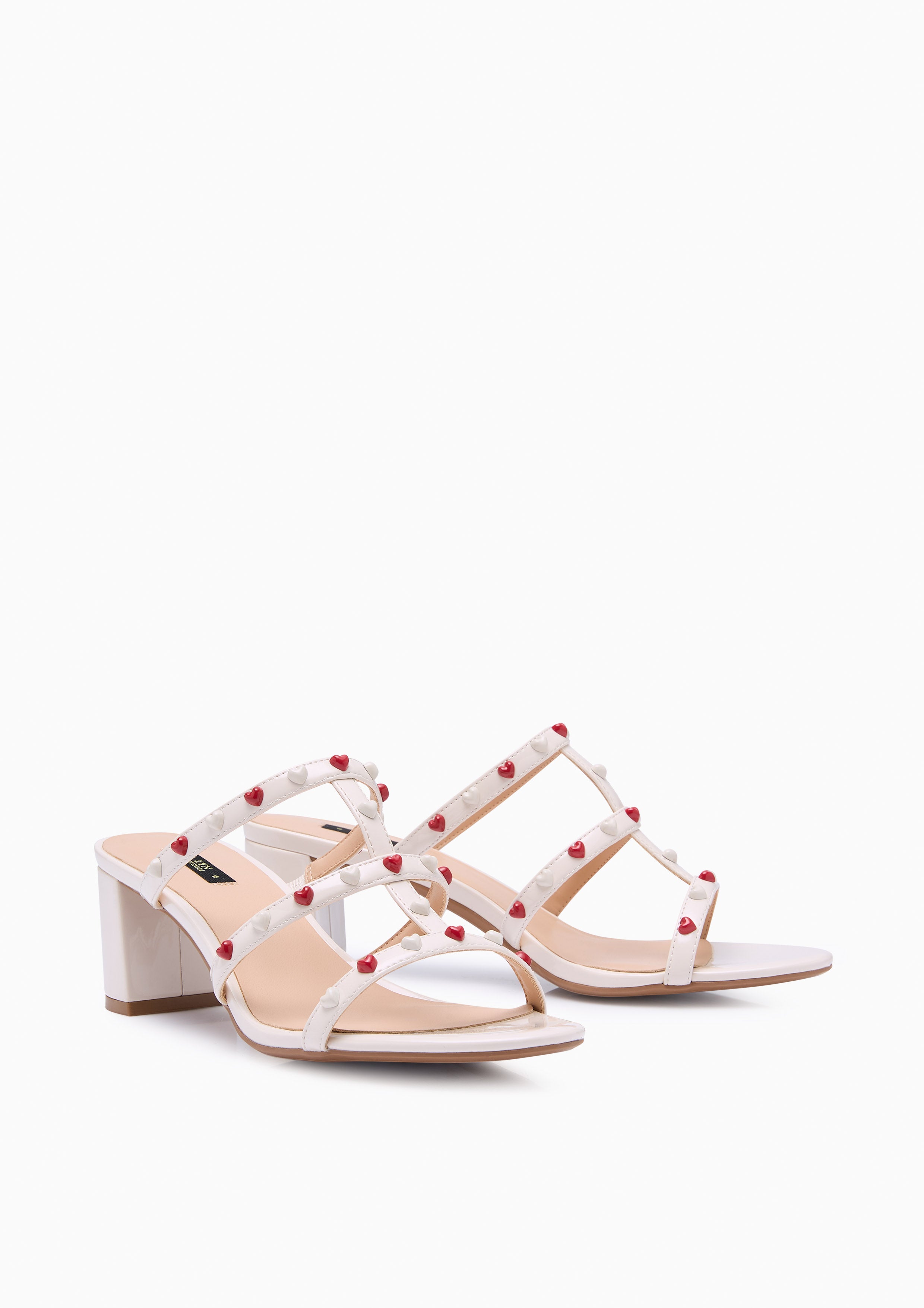 Linda Love Mid Heel Sandals Ivory