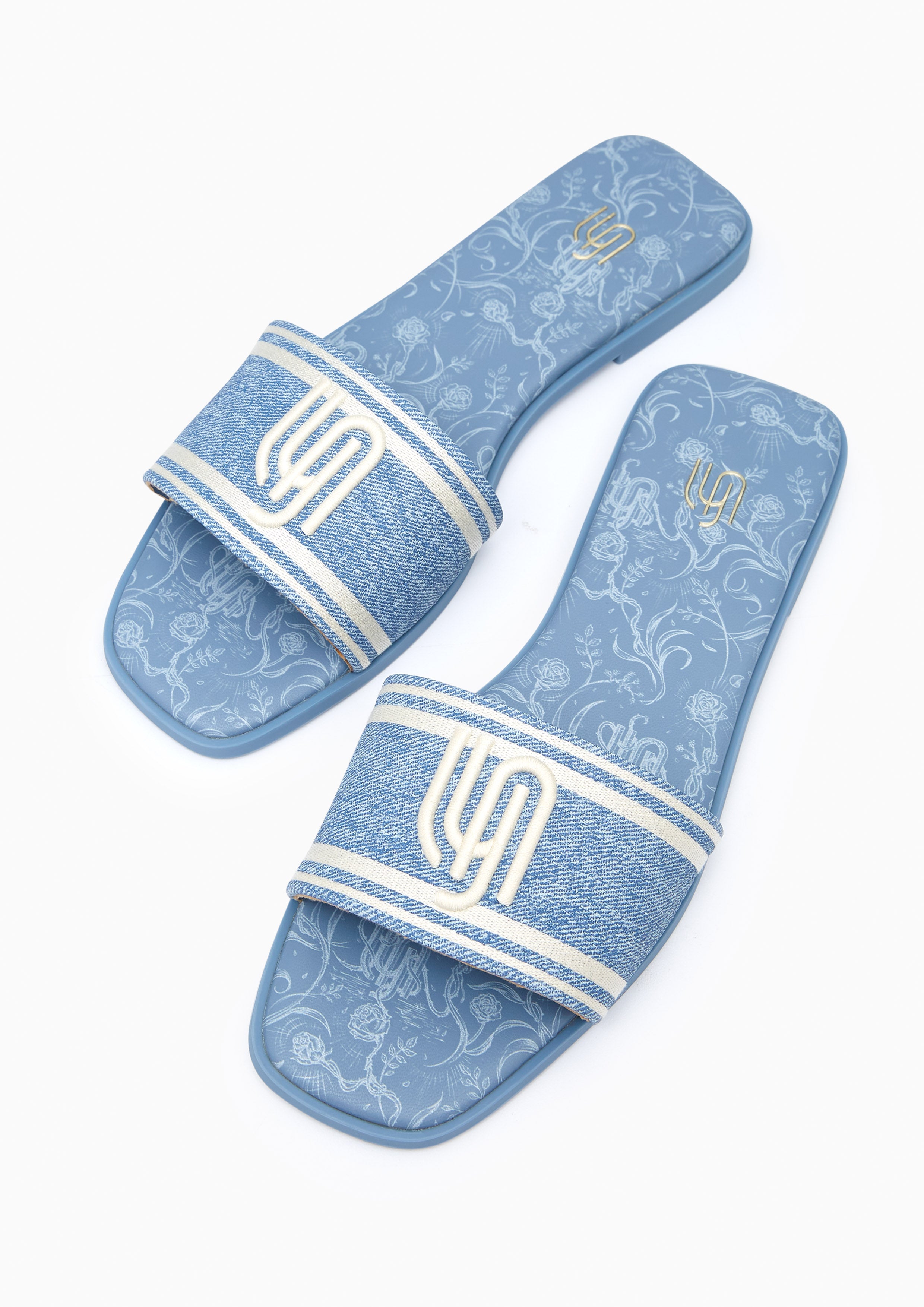 Maiden Denim Infinite Flat Sandals Blue