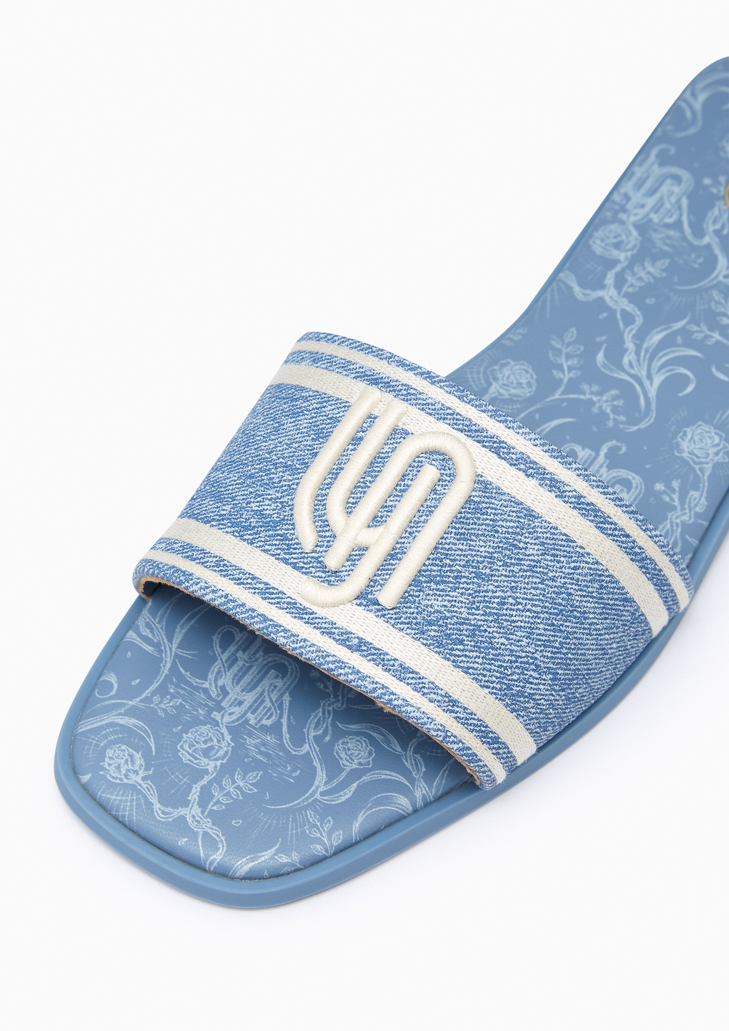 Maiden Denim Infinite Flat Sandals Blue