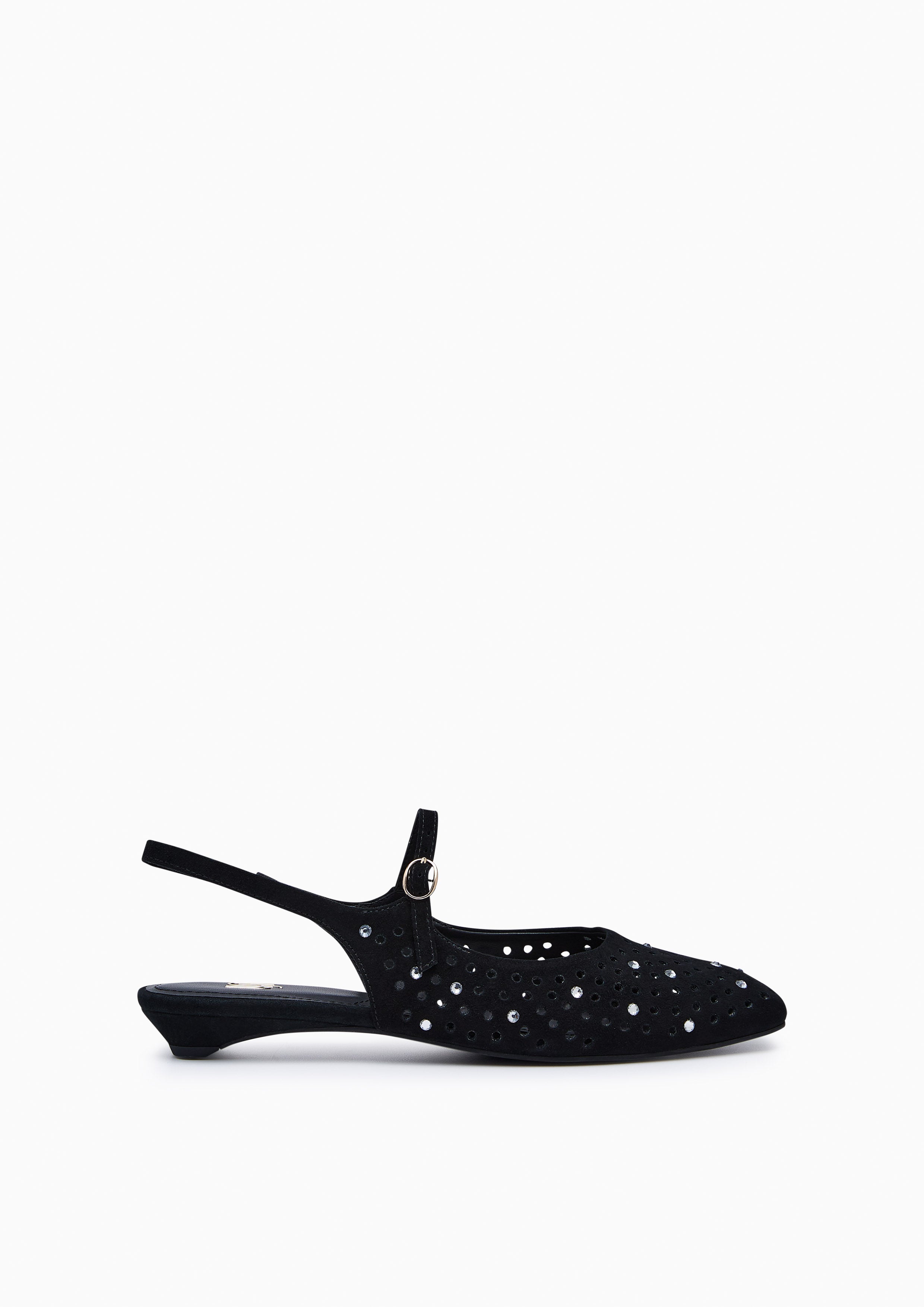 Nine Infinite Slingback Flats Black