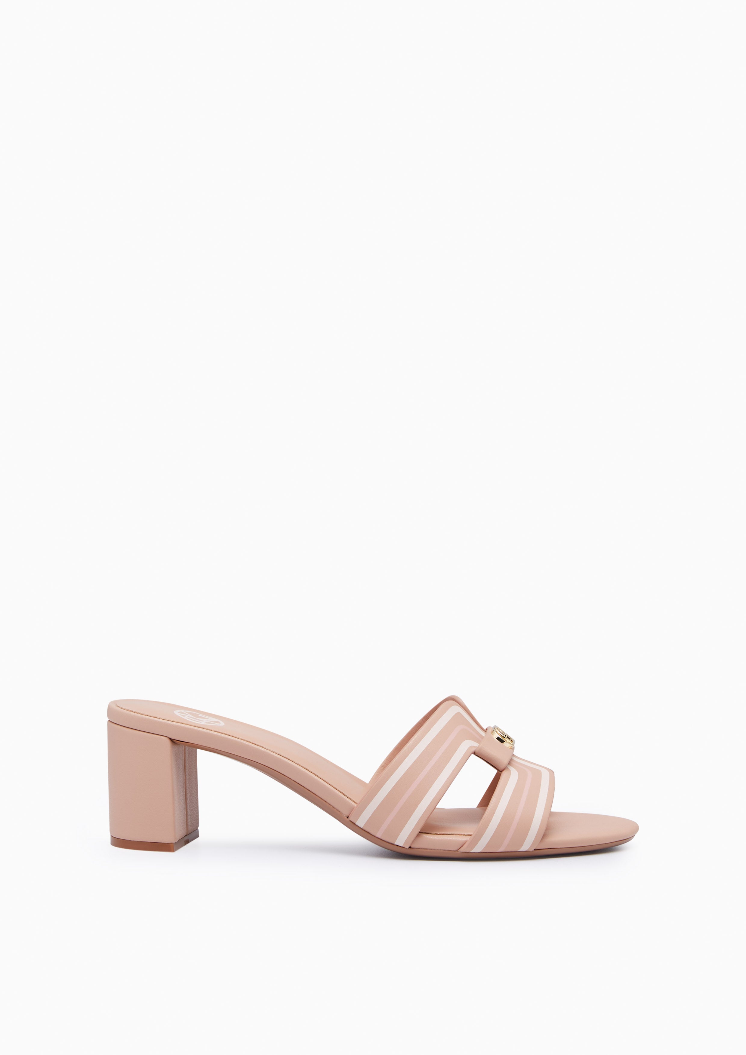 Hey Mid Stripe Heel Sandals Beige