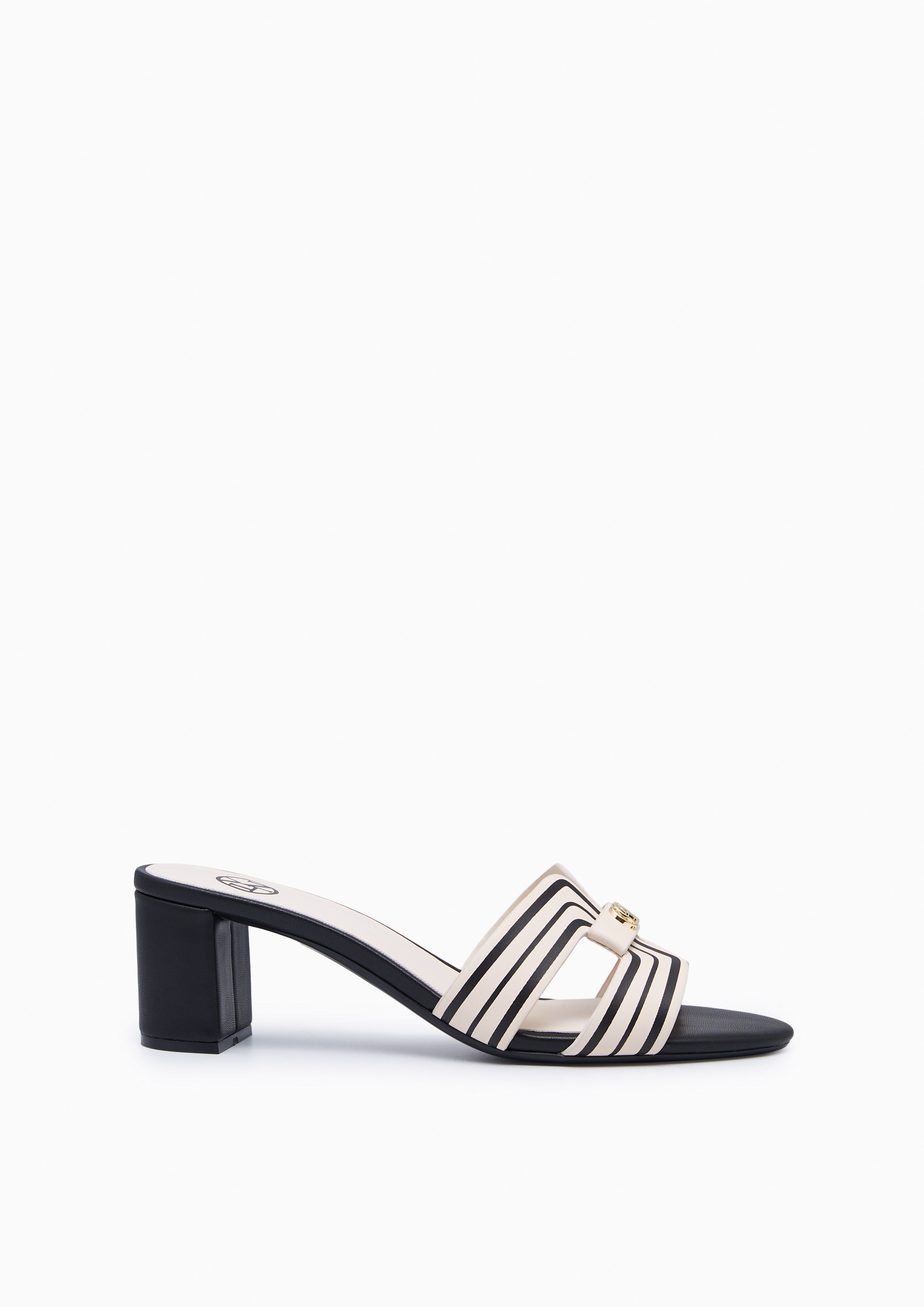 Hey Mid Stripe Heel Sandals Black