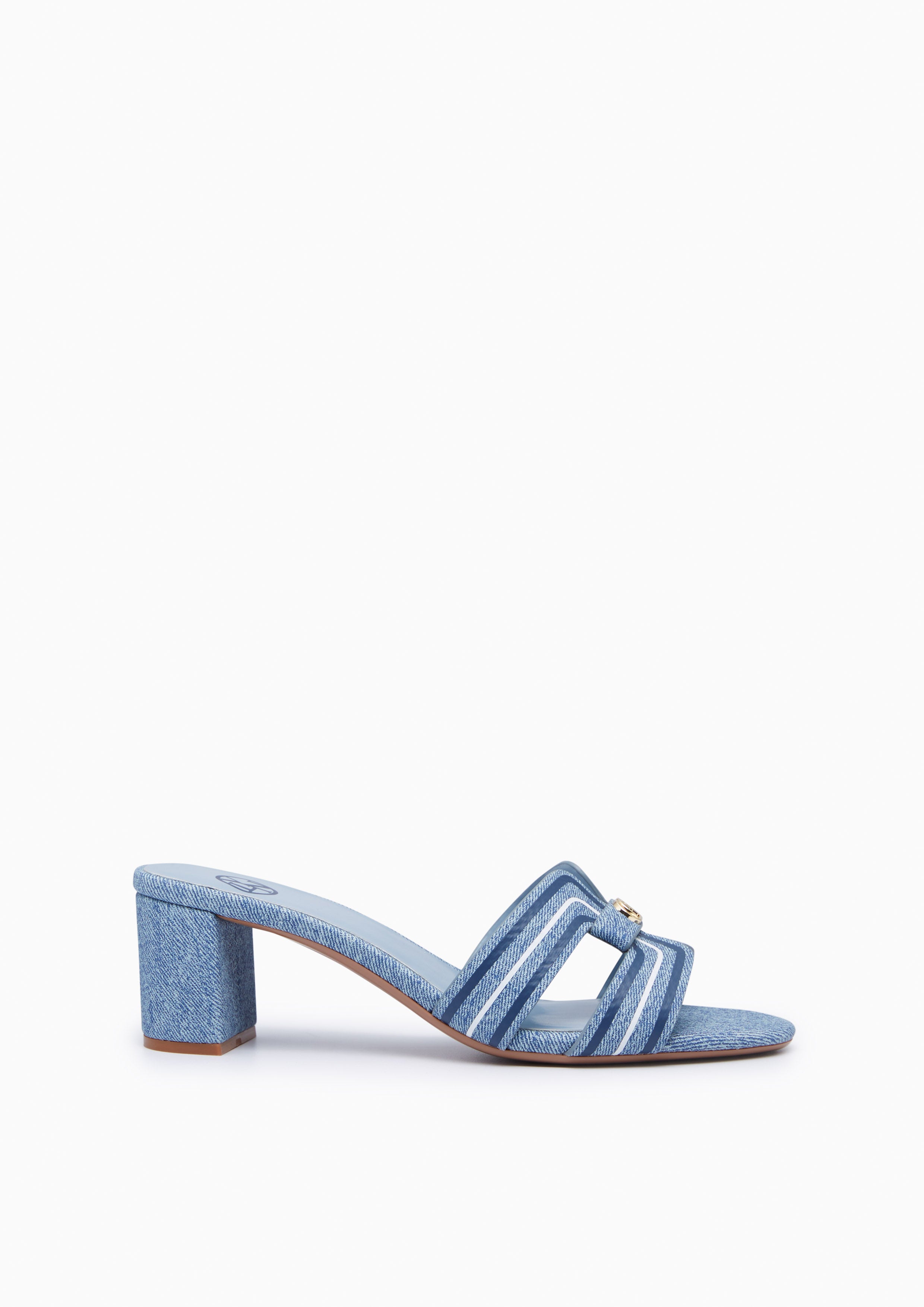 Hey Mid Stripe Heel Sandals Blue