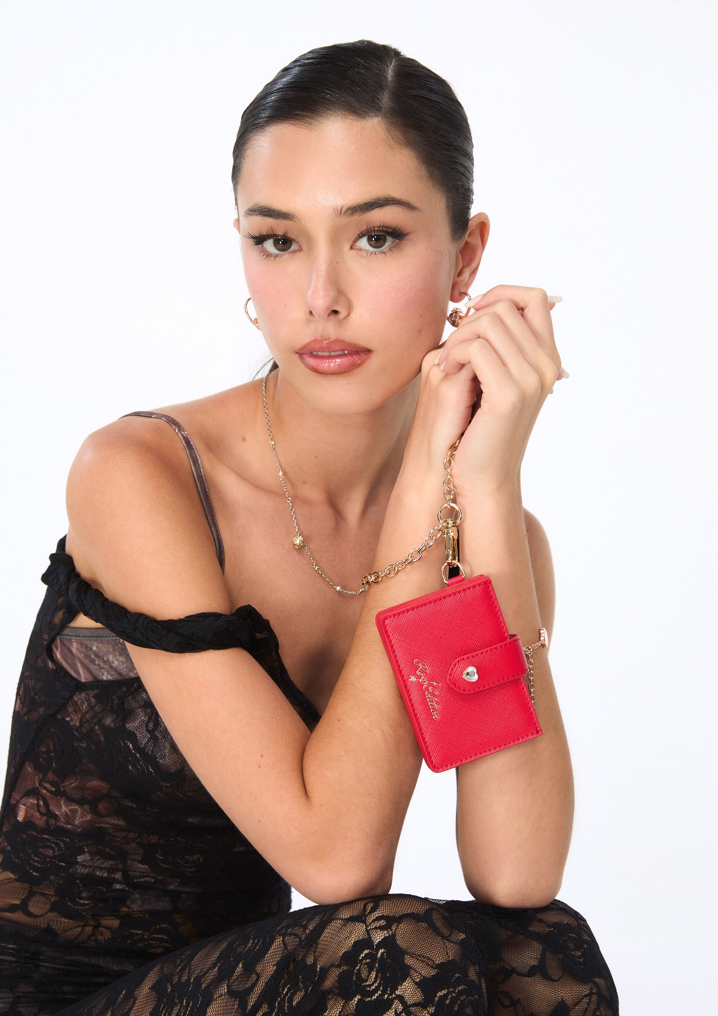 Re Love Card Wallet On Chain Red