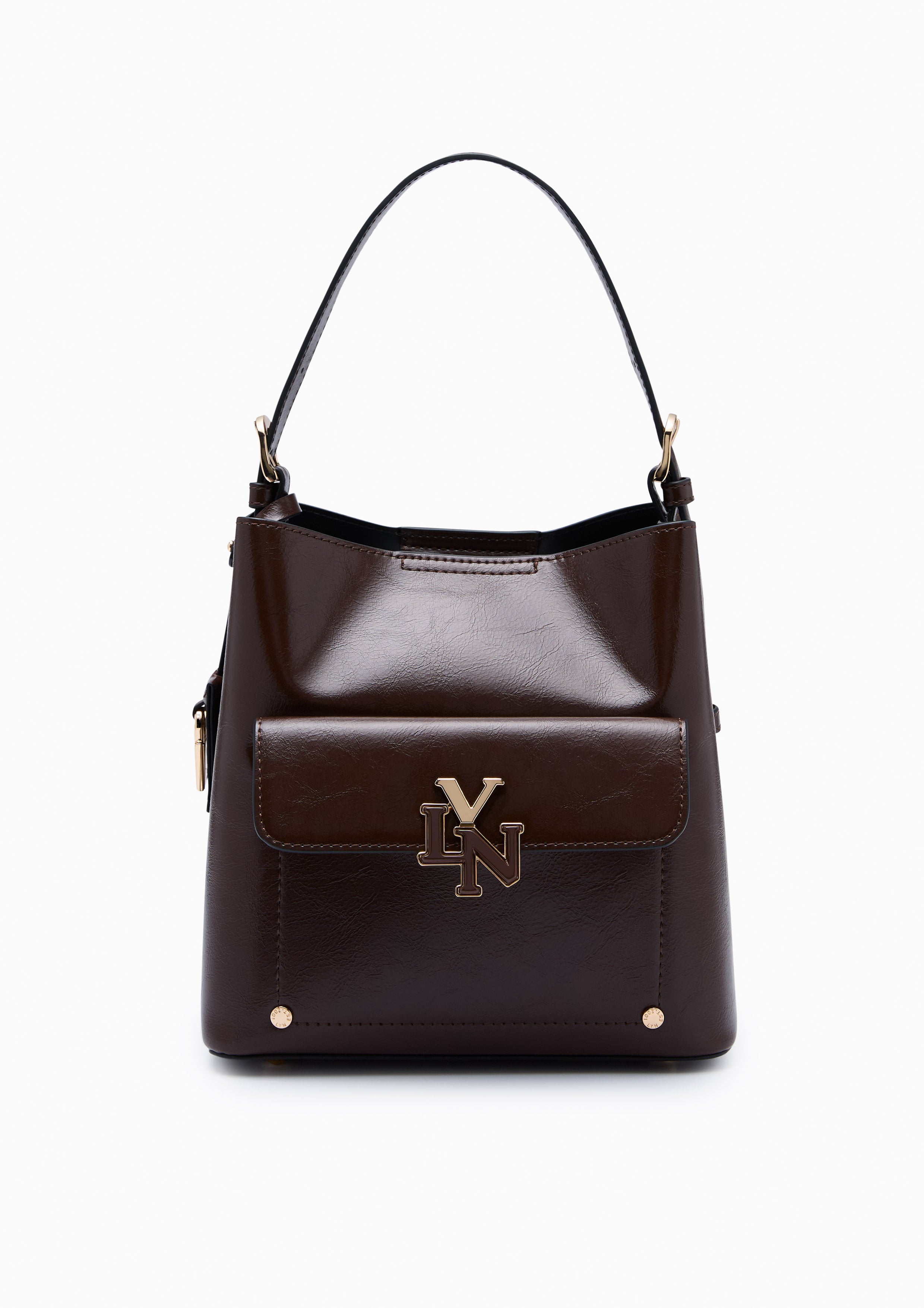 Carlino M Bucket Bag Dark Brown