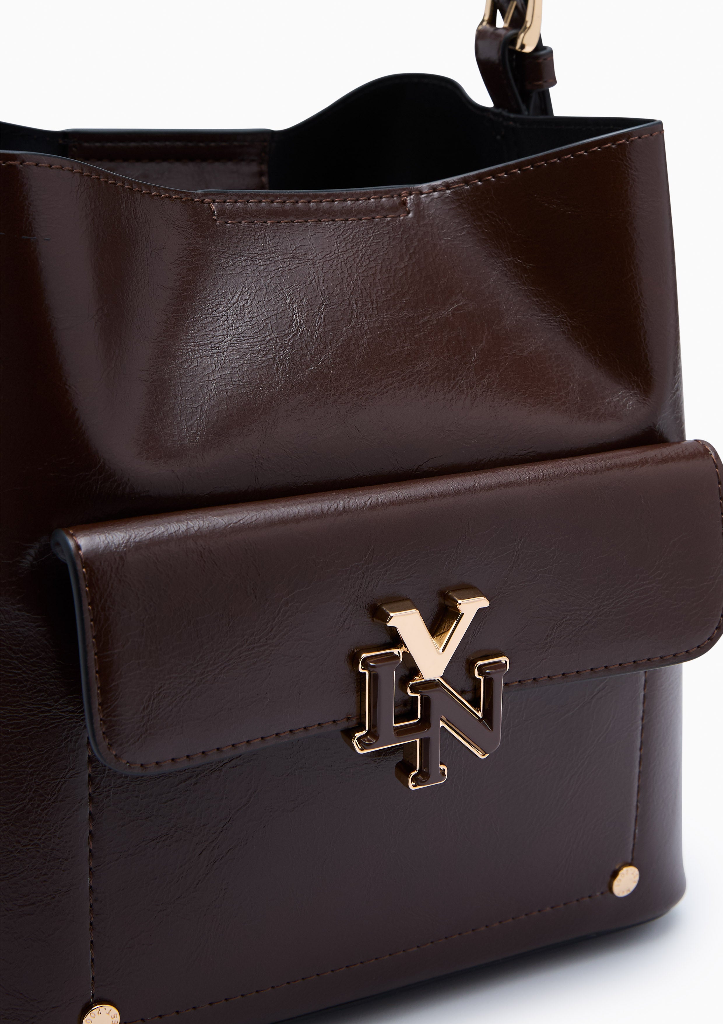 Carlino M Bucket Bag Dark Brown