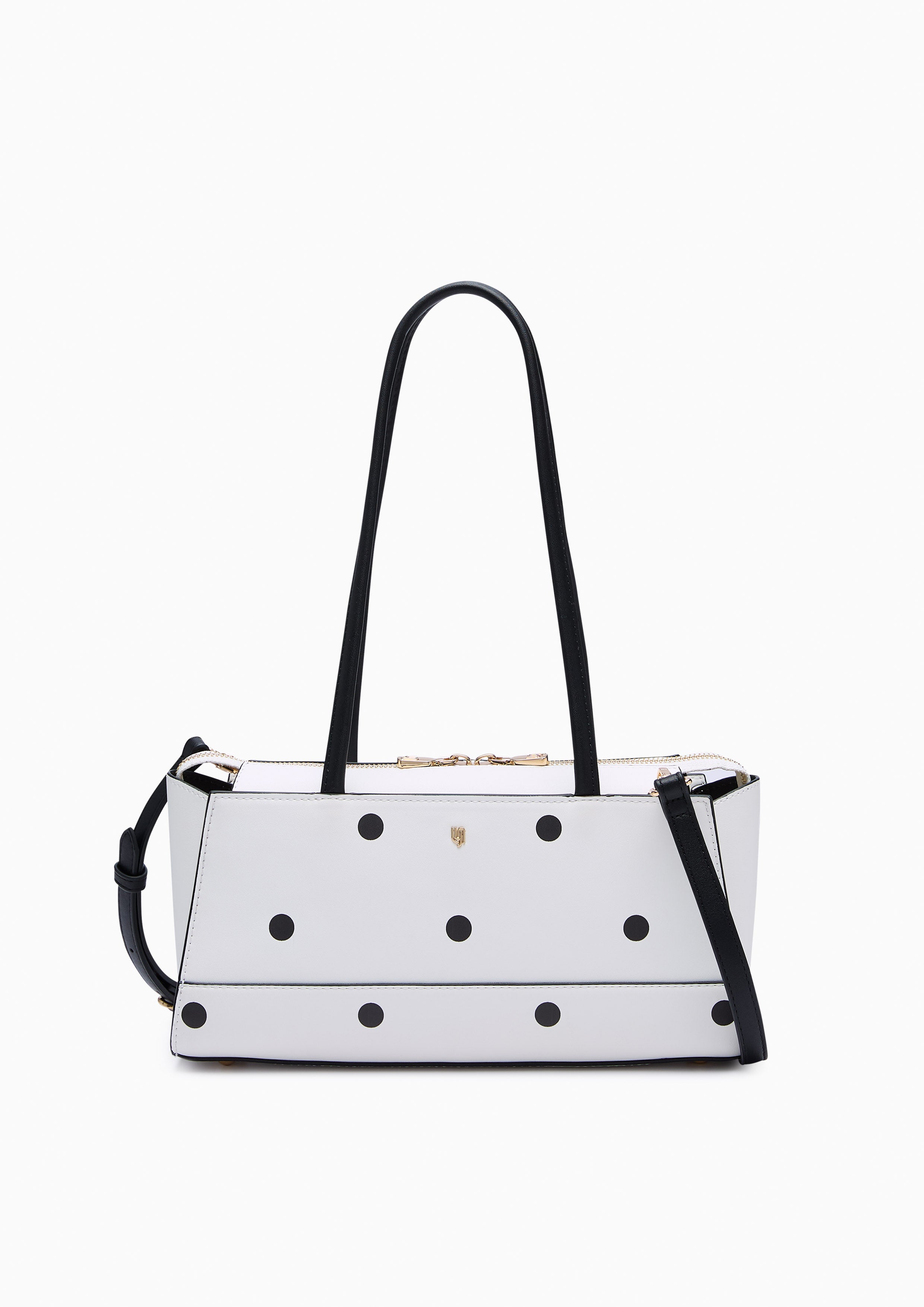 Abeny Polka Dot Infinite M Shoulder Bag White