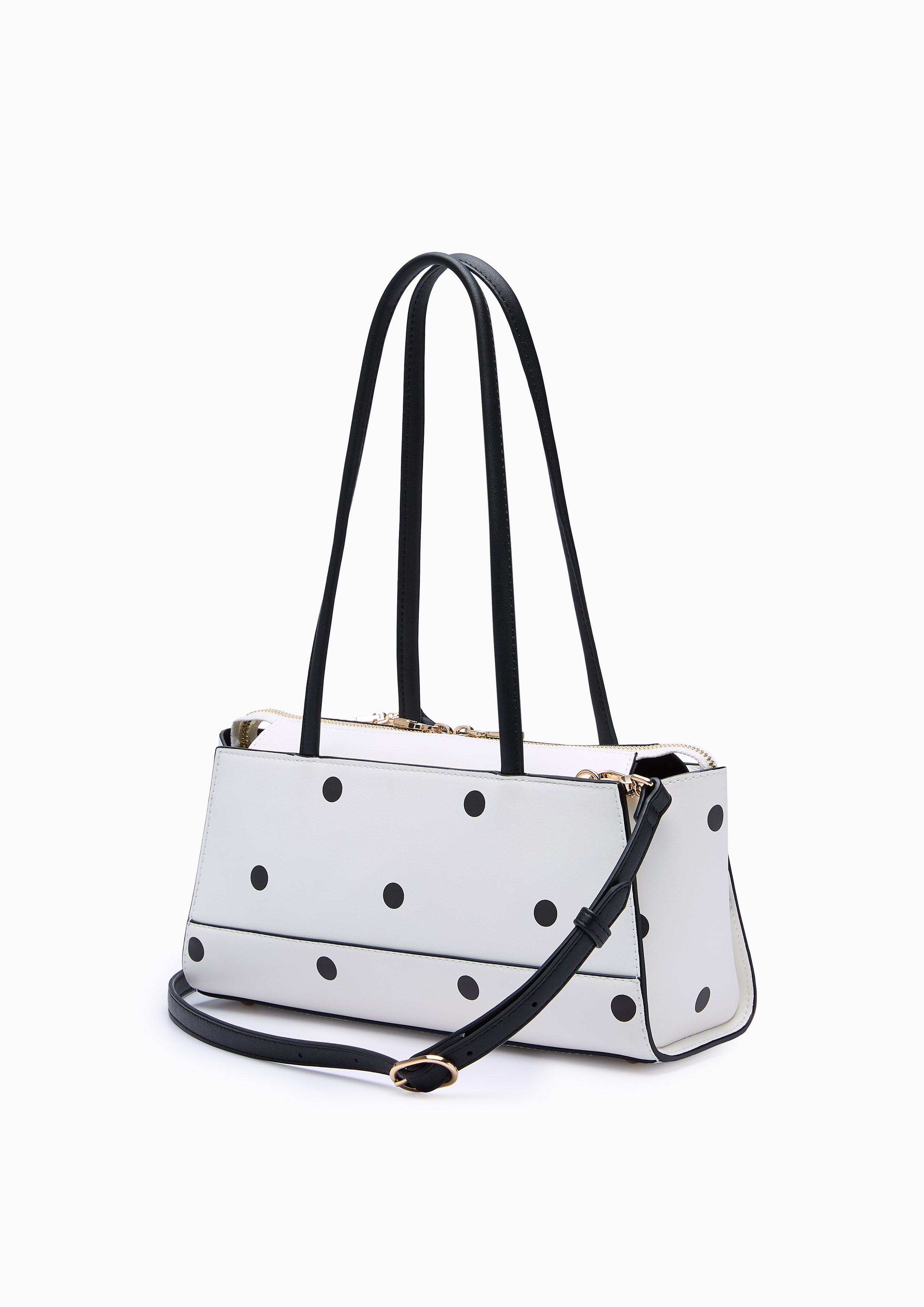Abeny Polka Dot Infinite M Shoulder Bag White