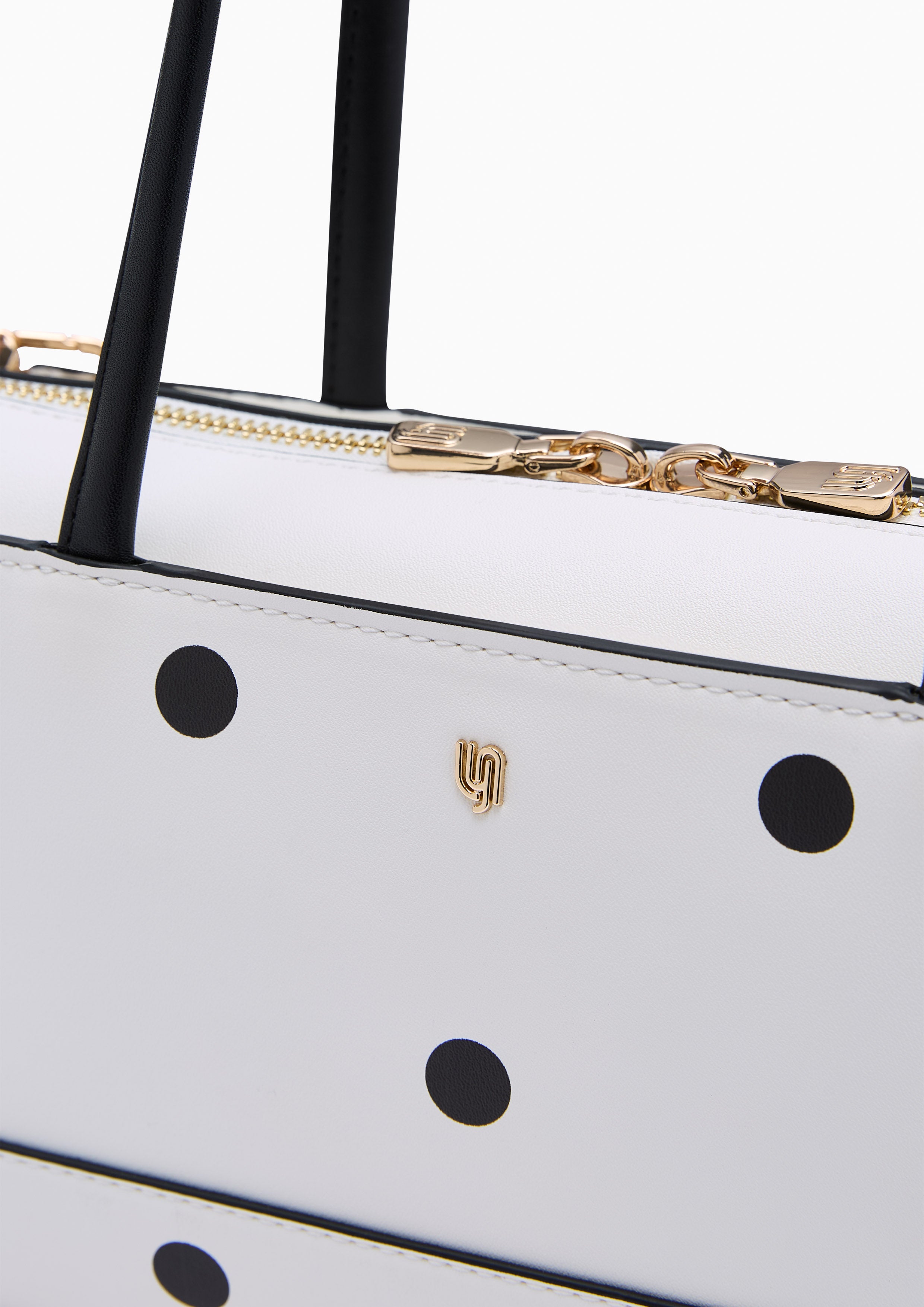Abeny Polka Dot Infinite M Shoulder Bag White