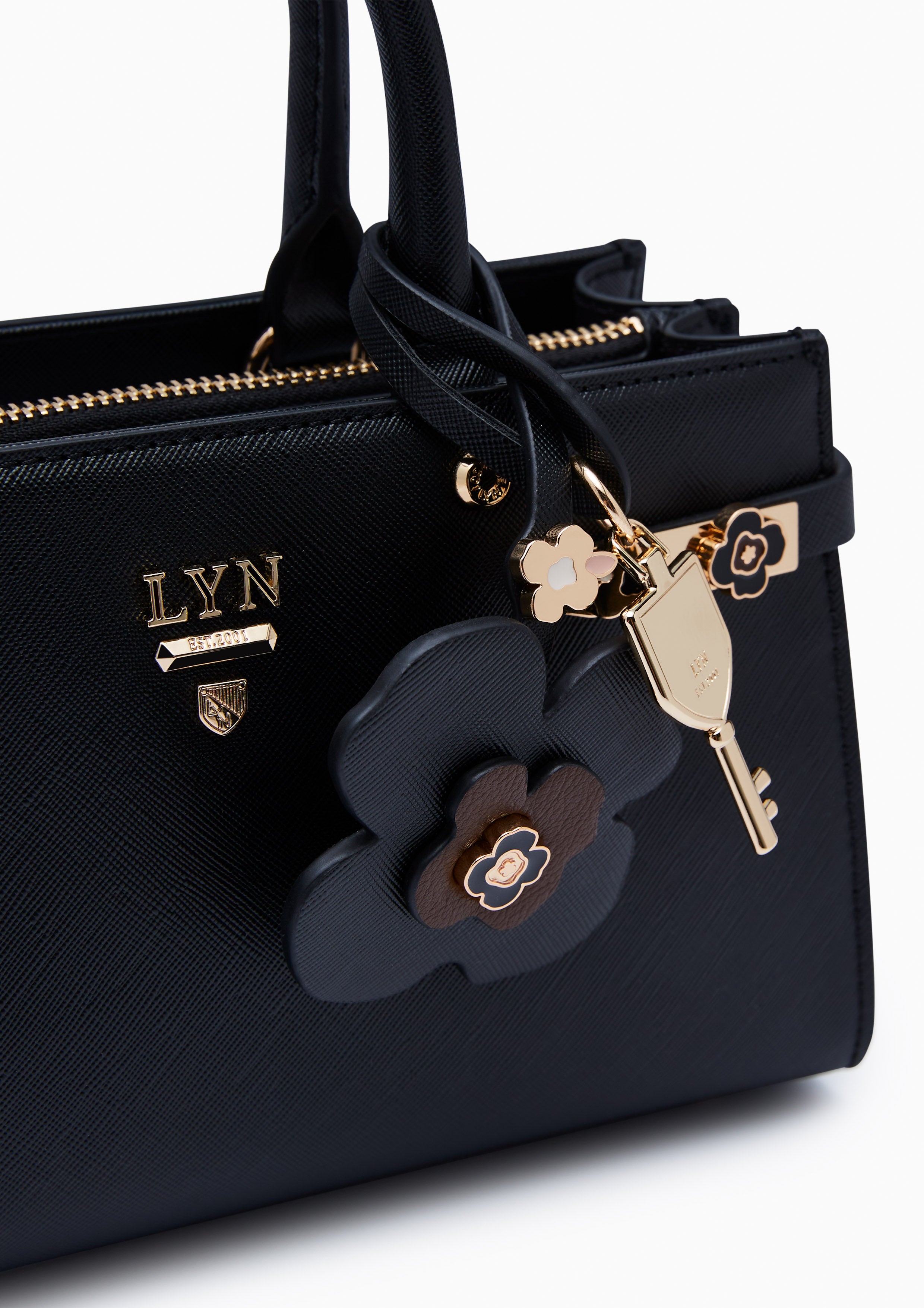 Poppy Fineness M Long Handle Bag Black