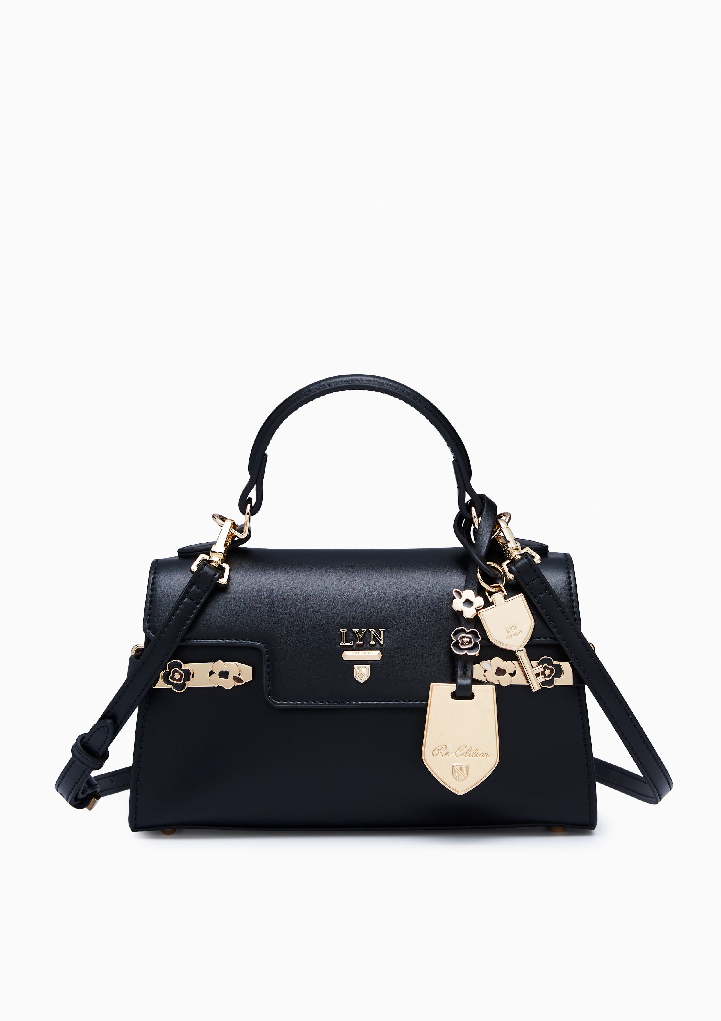 Poppy Fineness M Top Handle Bag Black