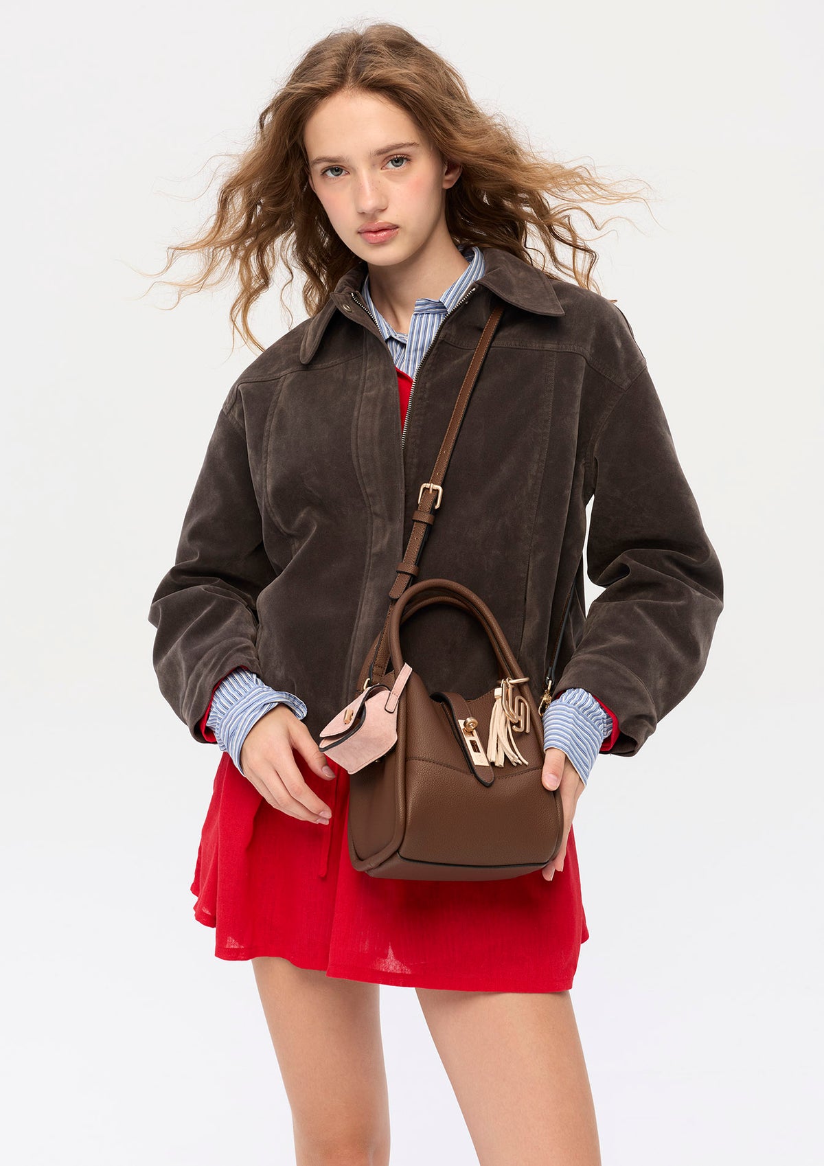 Morra Infinite S Top Handle Bag Dark Brown