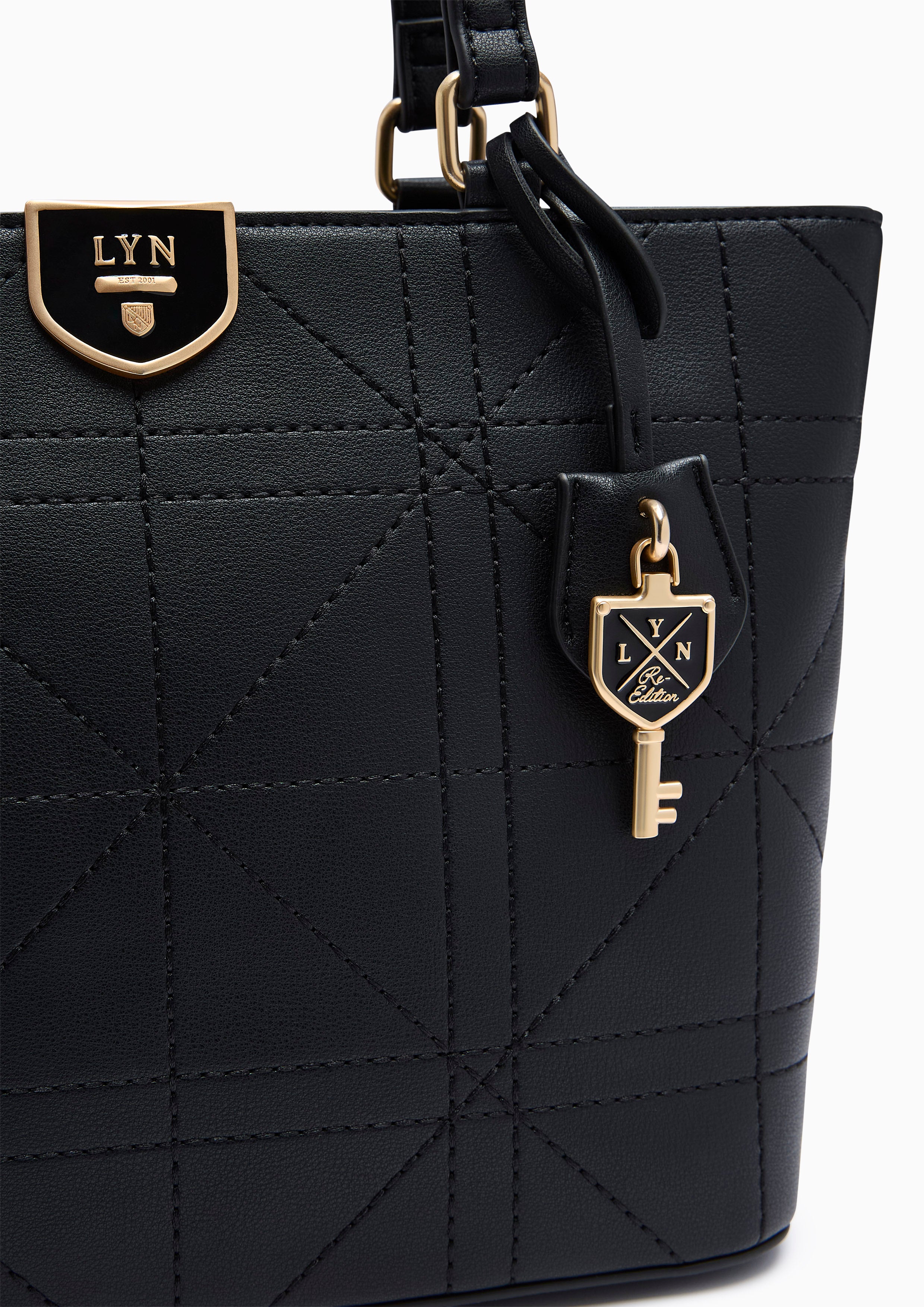 Re-Edit Grids M Tote Bag Black