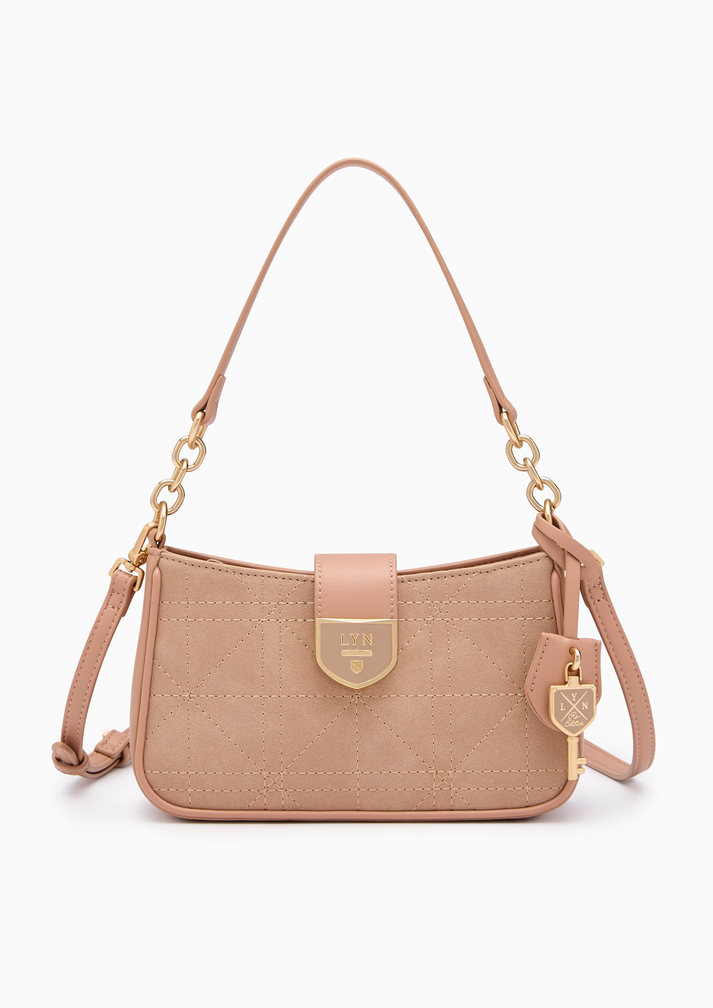 Athella Grid S Shoulder Bag Pink