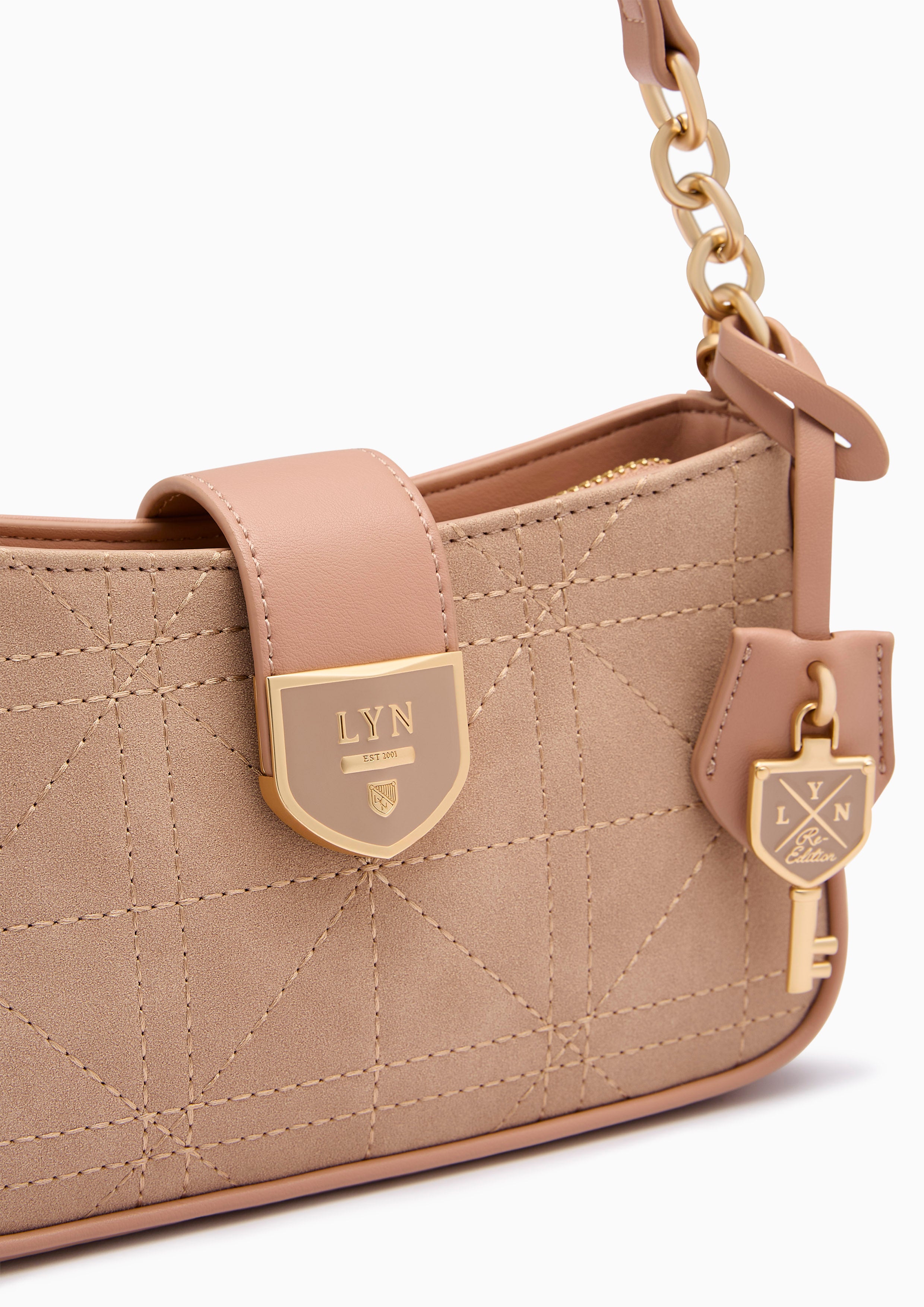 Athella Grid S Shoulder Bag Pink