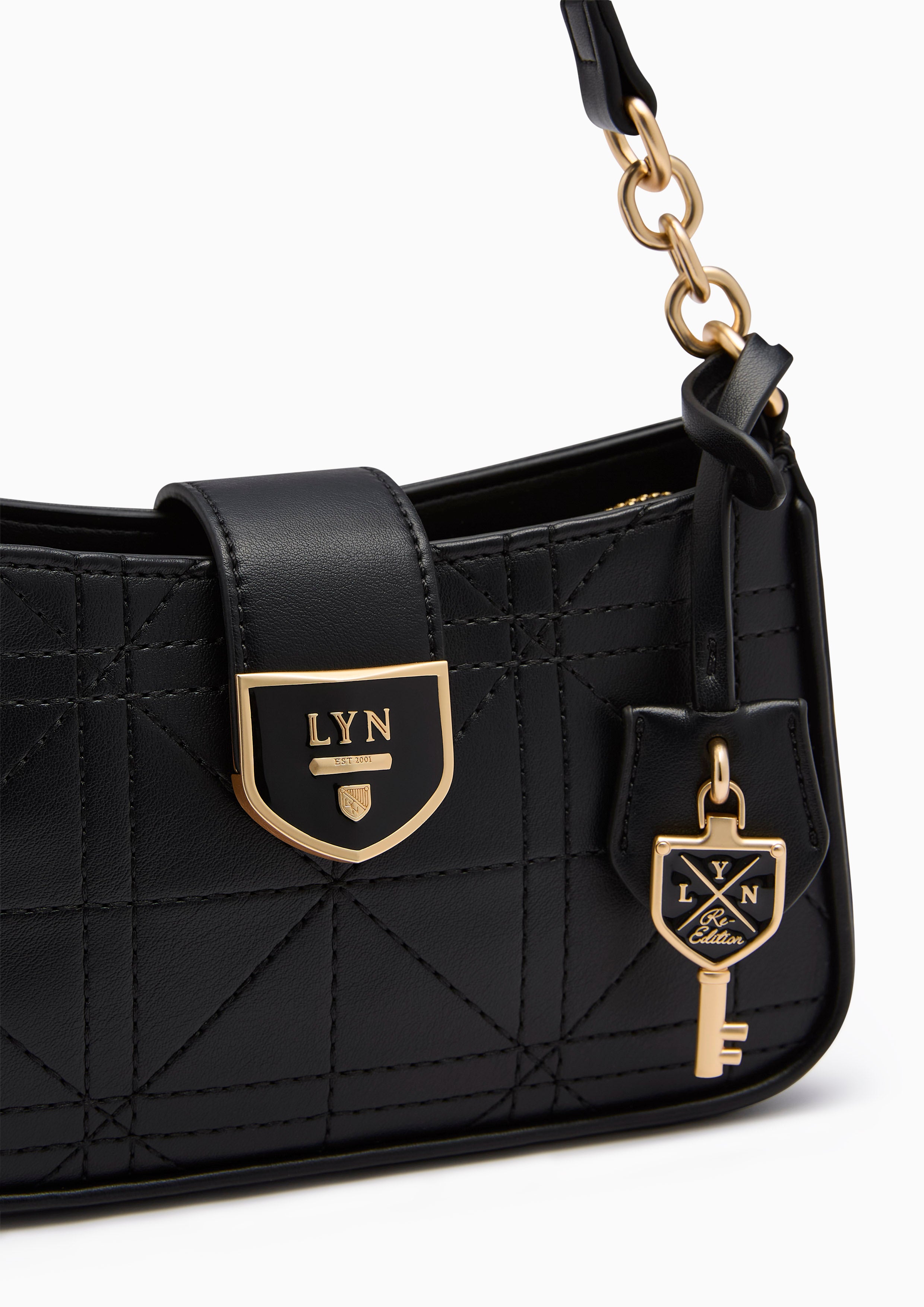 Athella Grid S Shoulder Bag Black