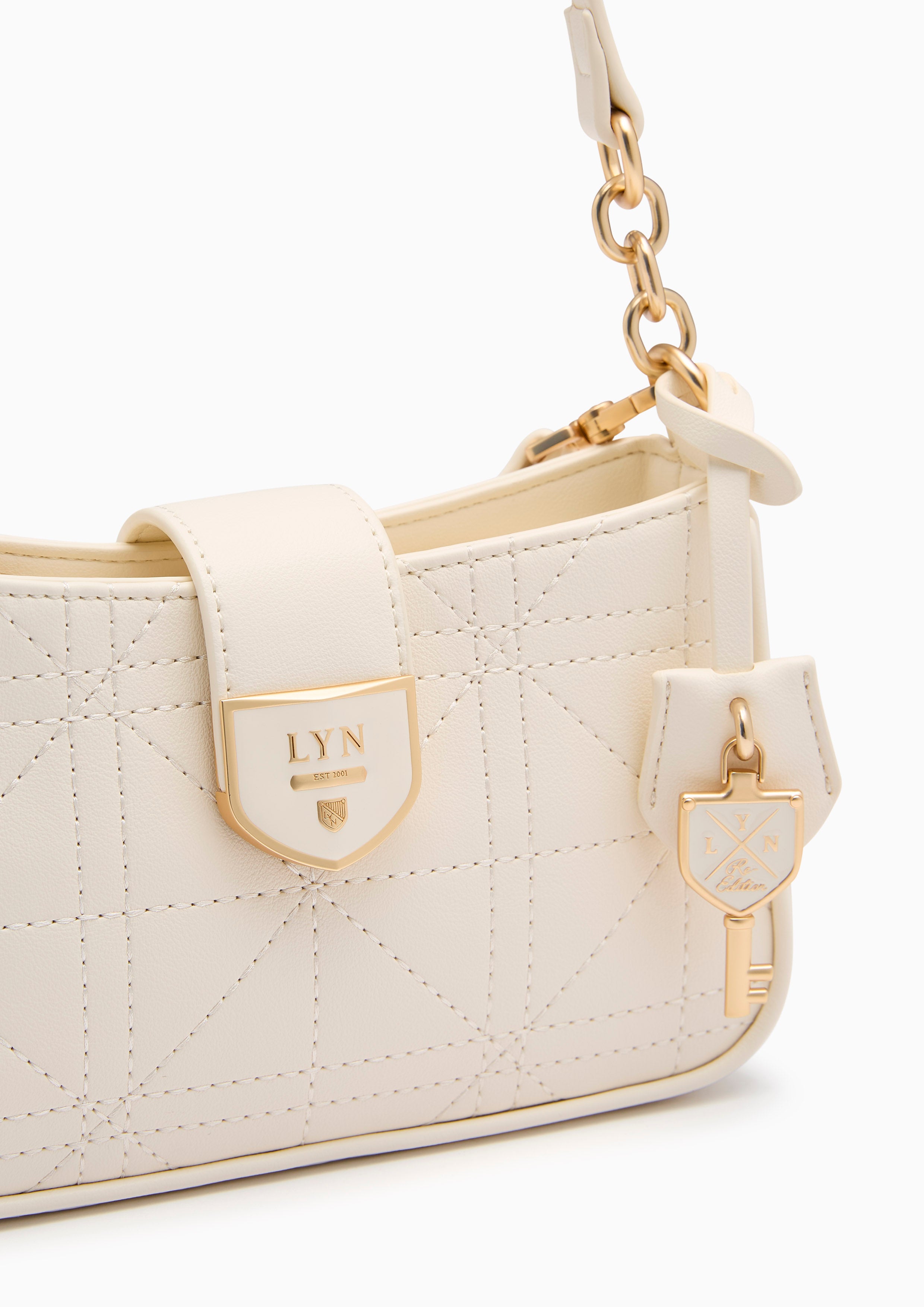 Athella Grid S Shoulder Bag Ivory