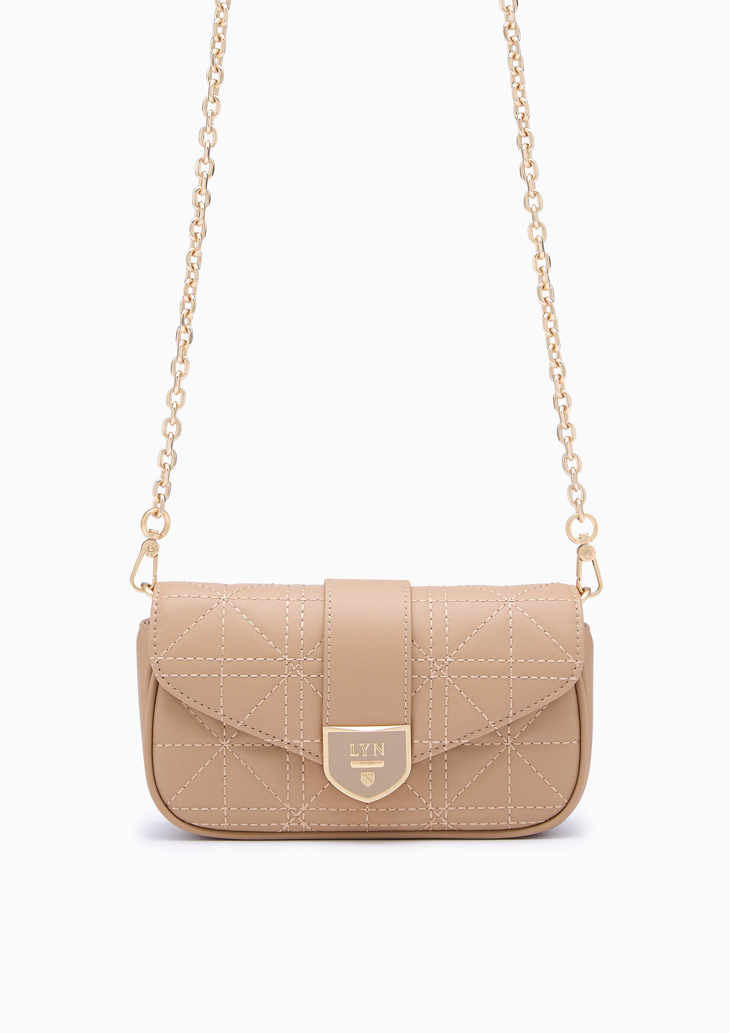 Re-Edit Acasia Grid Mini Bag Beige