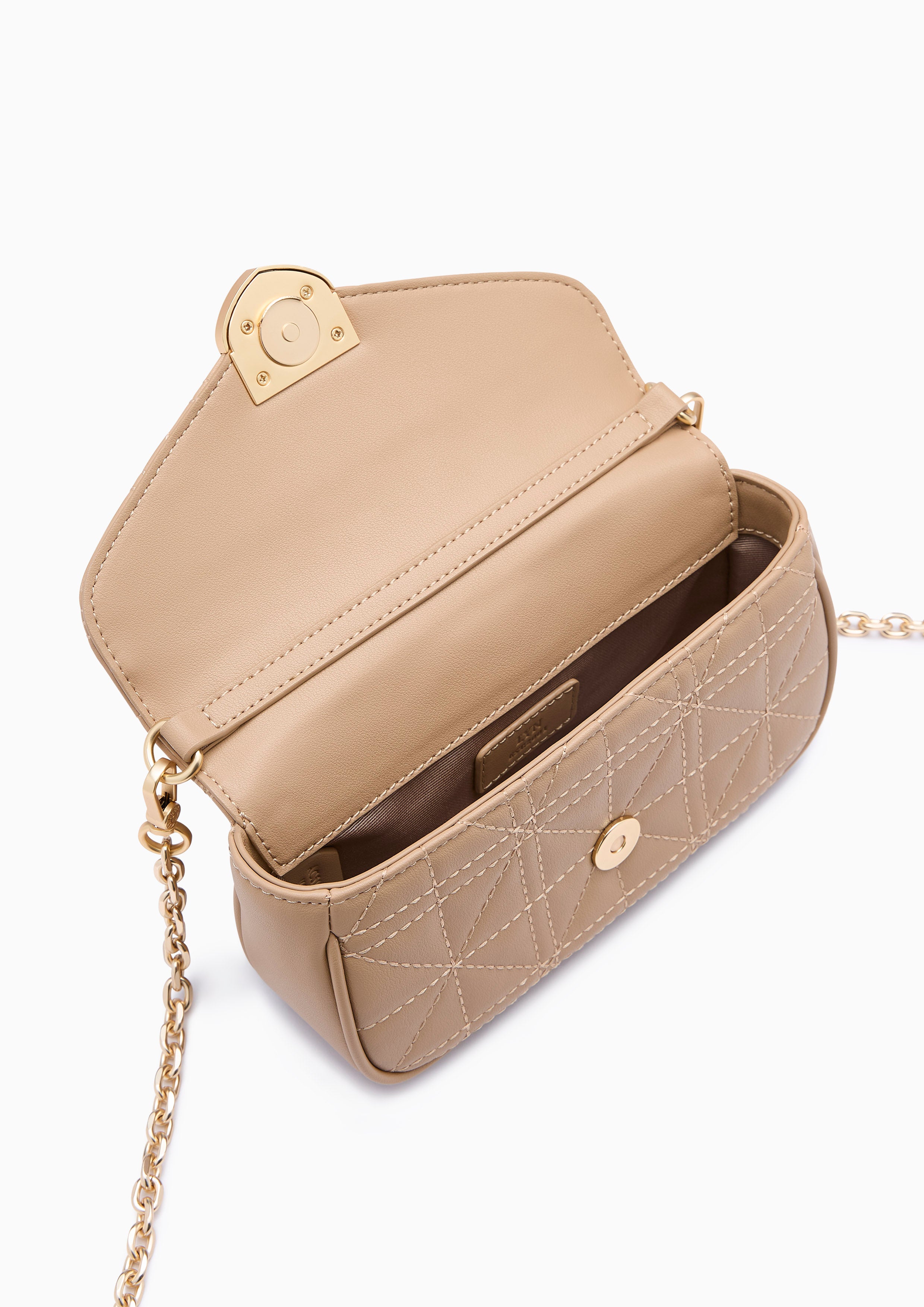 Re-Edit Acasia Grid Mini Bag Beige