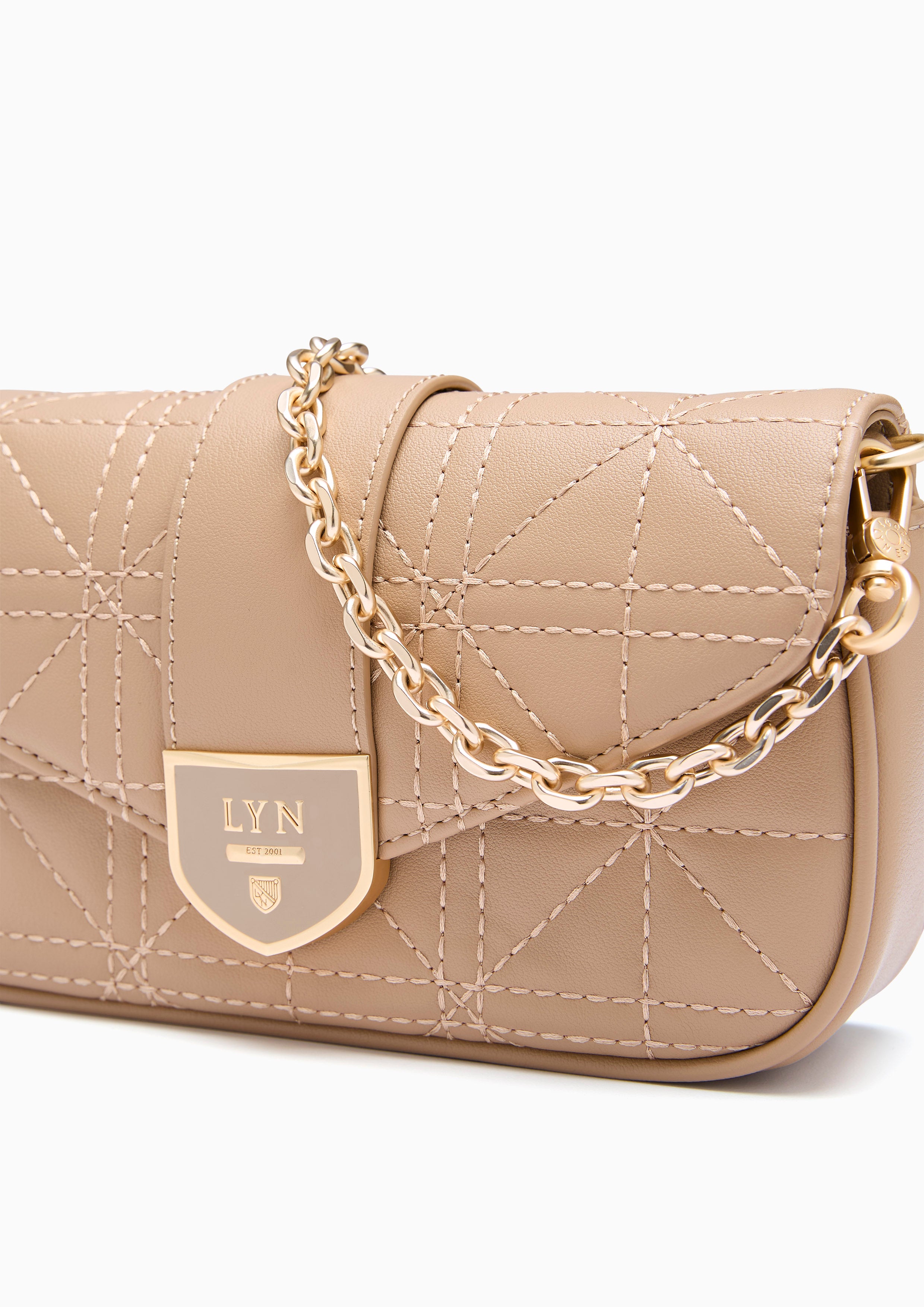 Re-Edit Acasia Grid Mini Bag Beige
