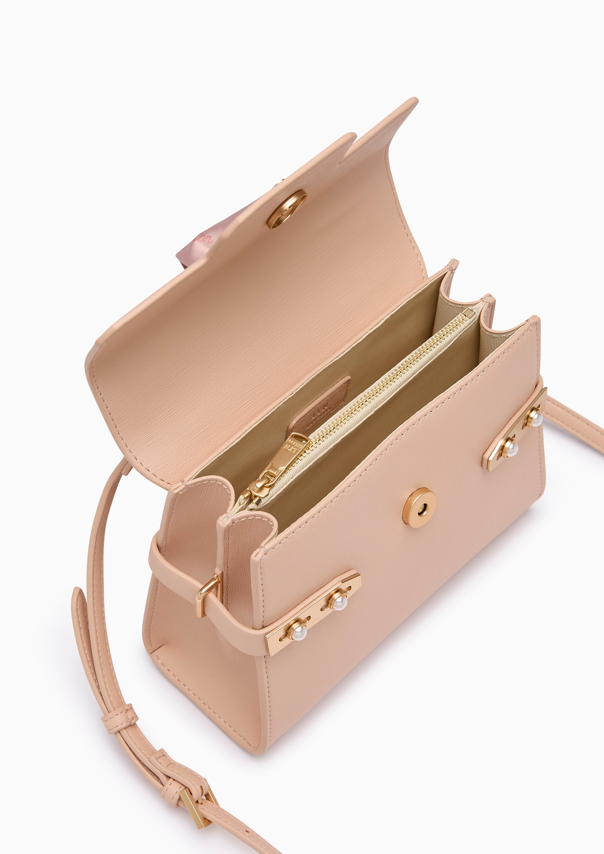 Lady Fineness S Top Handle Bag Nude