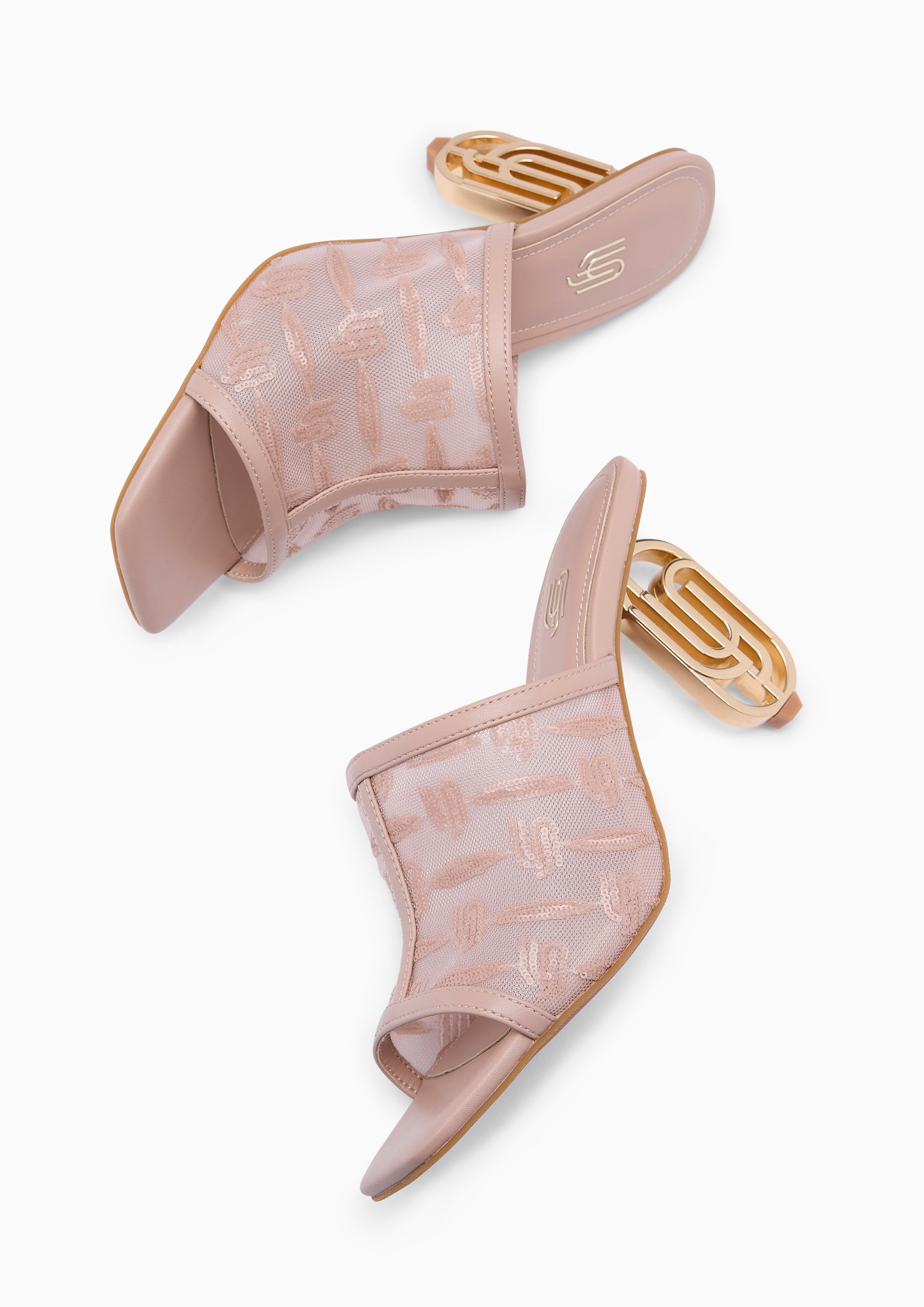 Intention High Heel Mules Nude